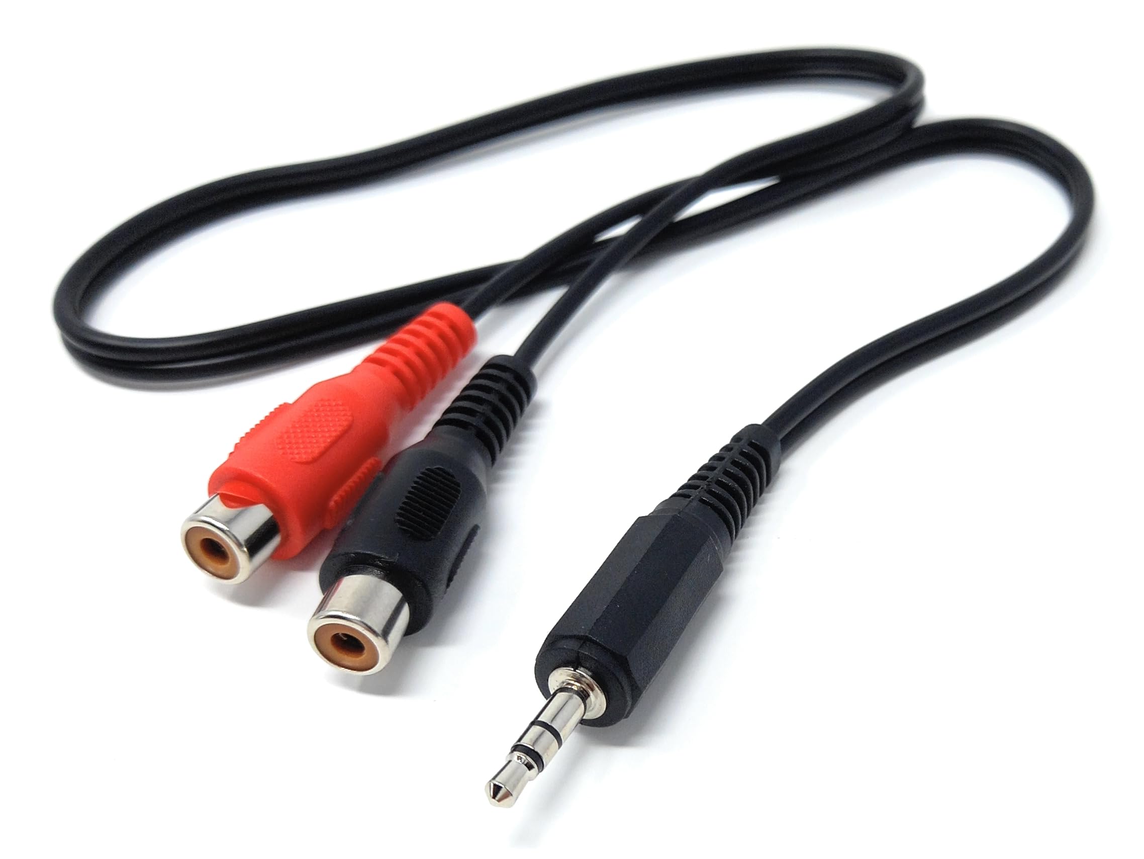 DRUT 3.5mm Stereo Jack to 2 x RCA Phono Sockets Extension Splitter Cable Lead