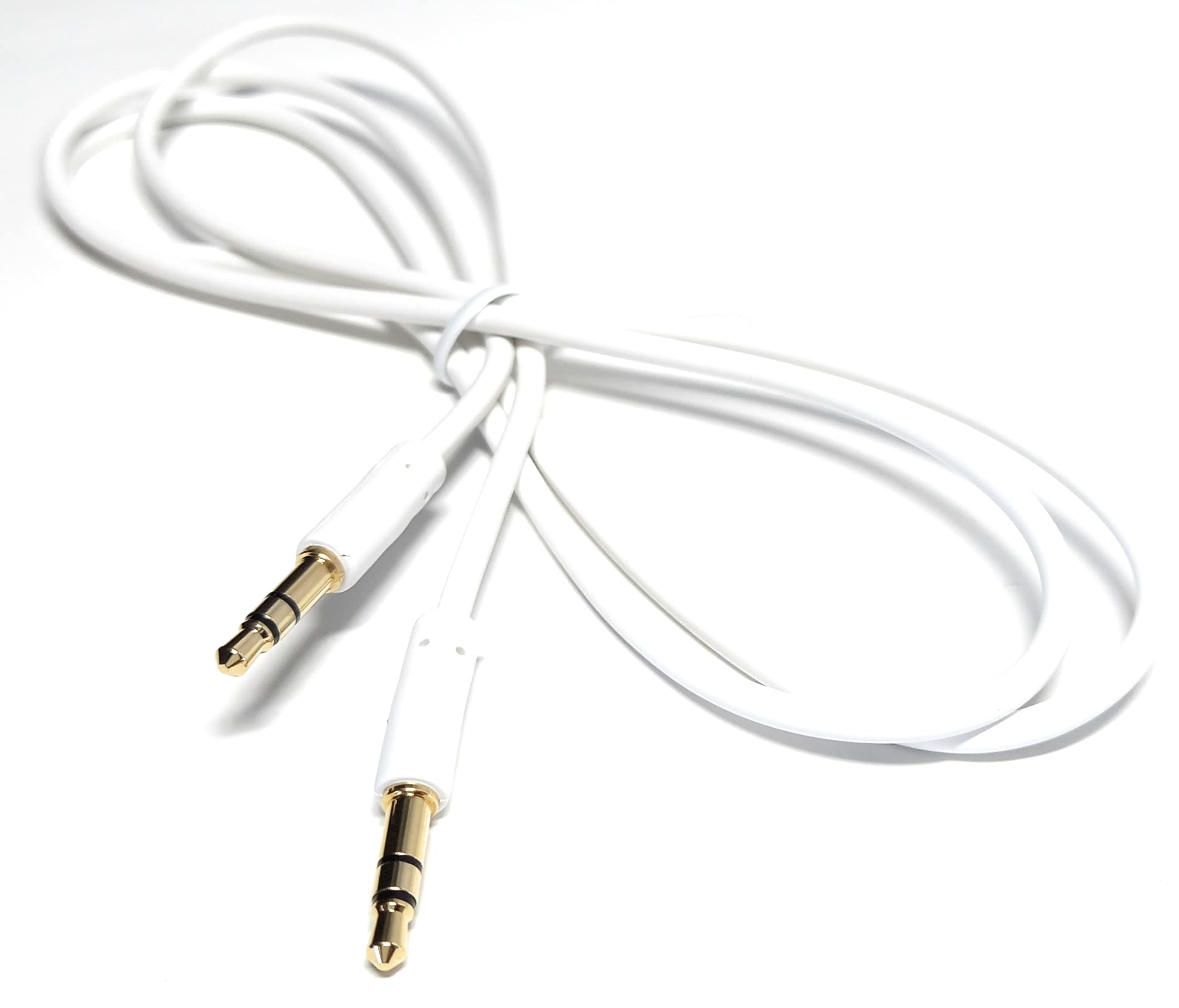 DRUT 3.5mm Stereo Audio Jack Plug to Plug, Male to Male AUX, Slim Flexible Lead Cable