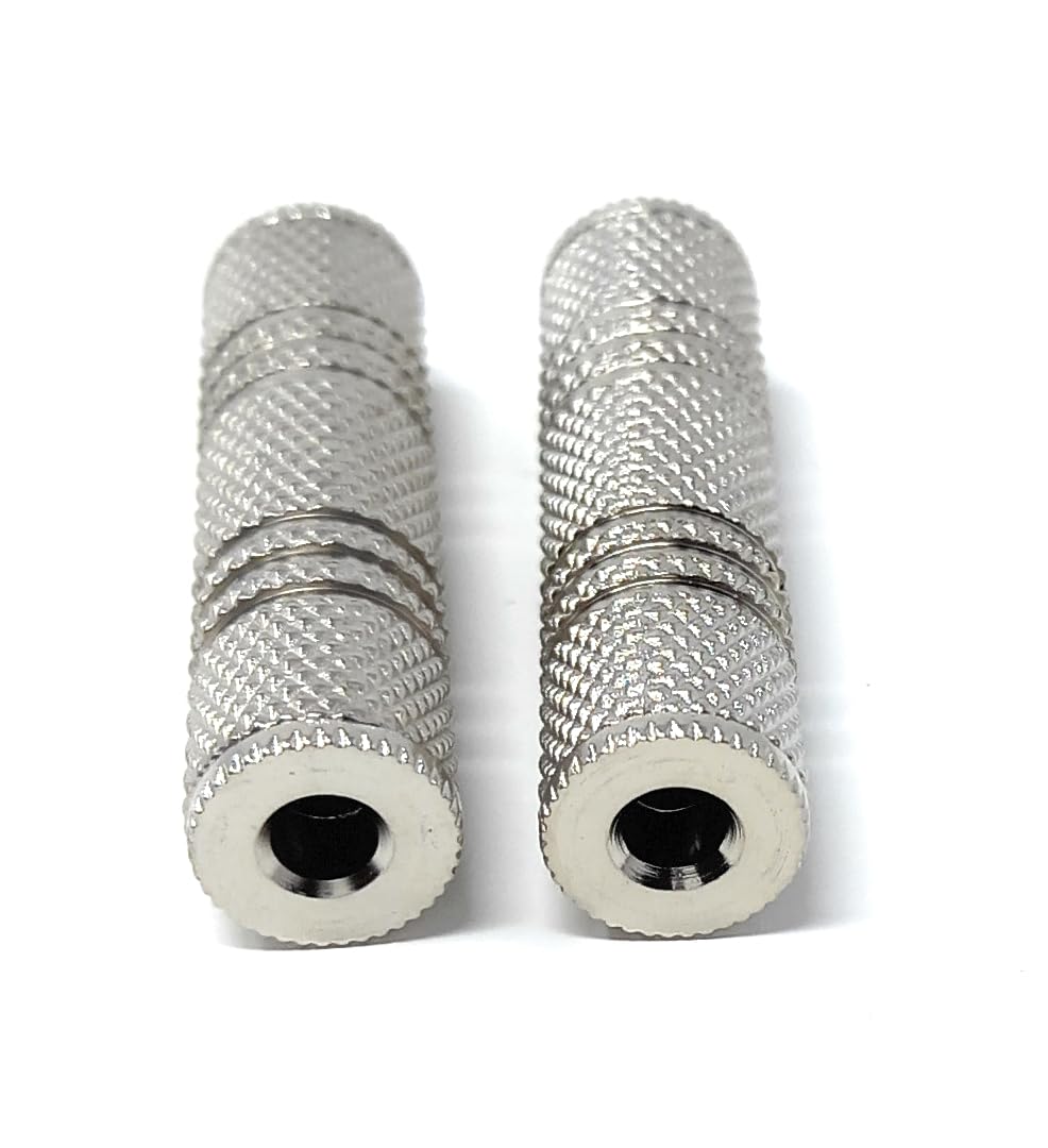 DRUT Metal 3.5mm Jack Coupler STEREO Female Audio Cable Joiner Aux Extender, Gender Changer Adapter