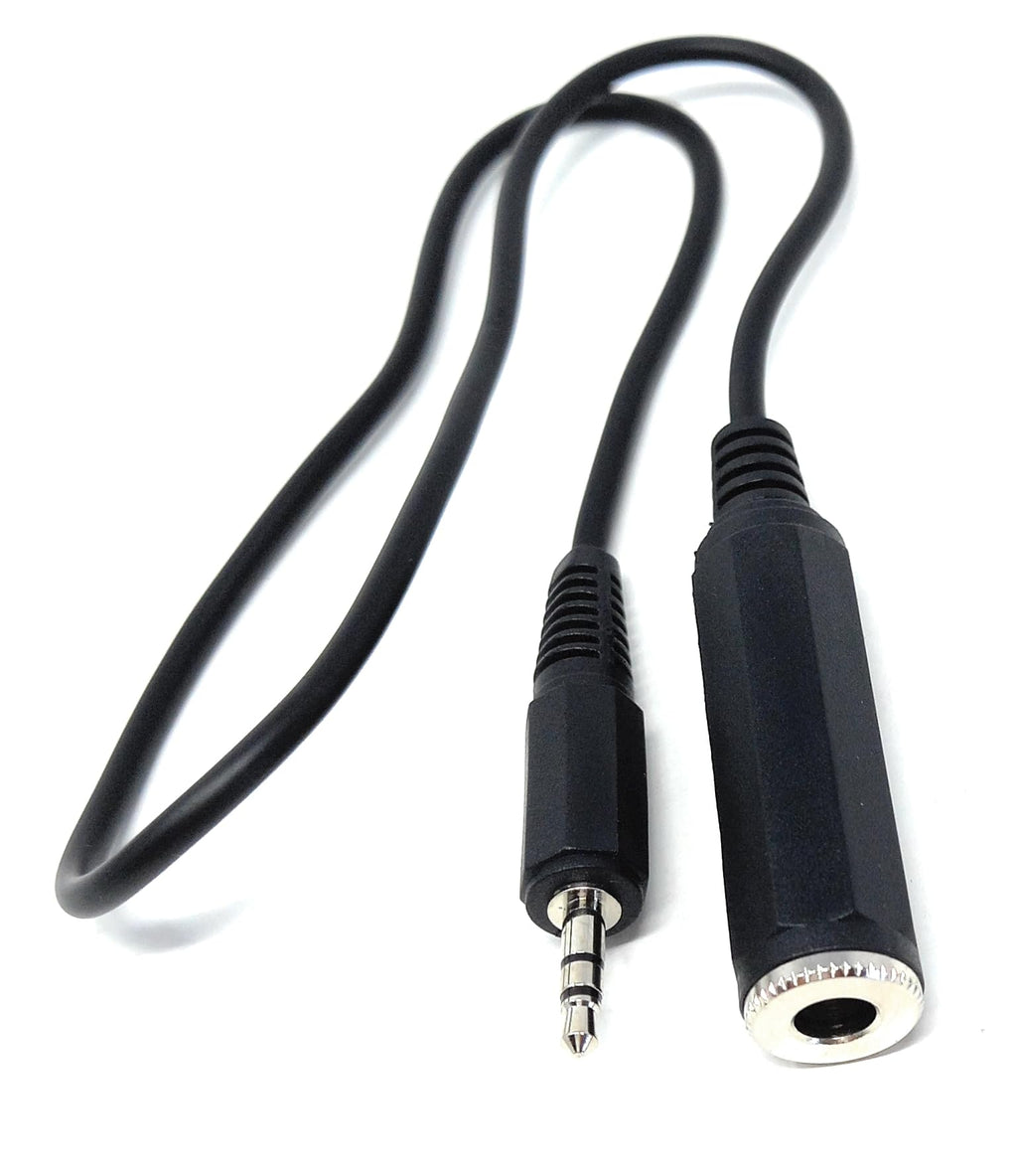DRUT 3.5mm Stereo Jack to 6.35mm Stereo Socket Extension Lead Cable For Mics and Headphones