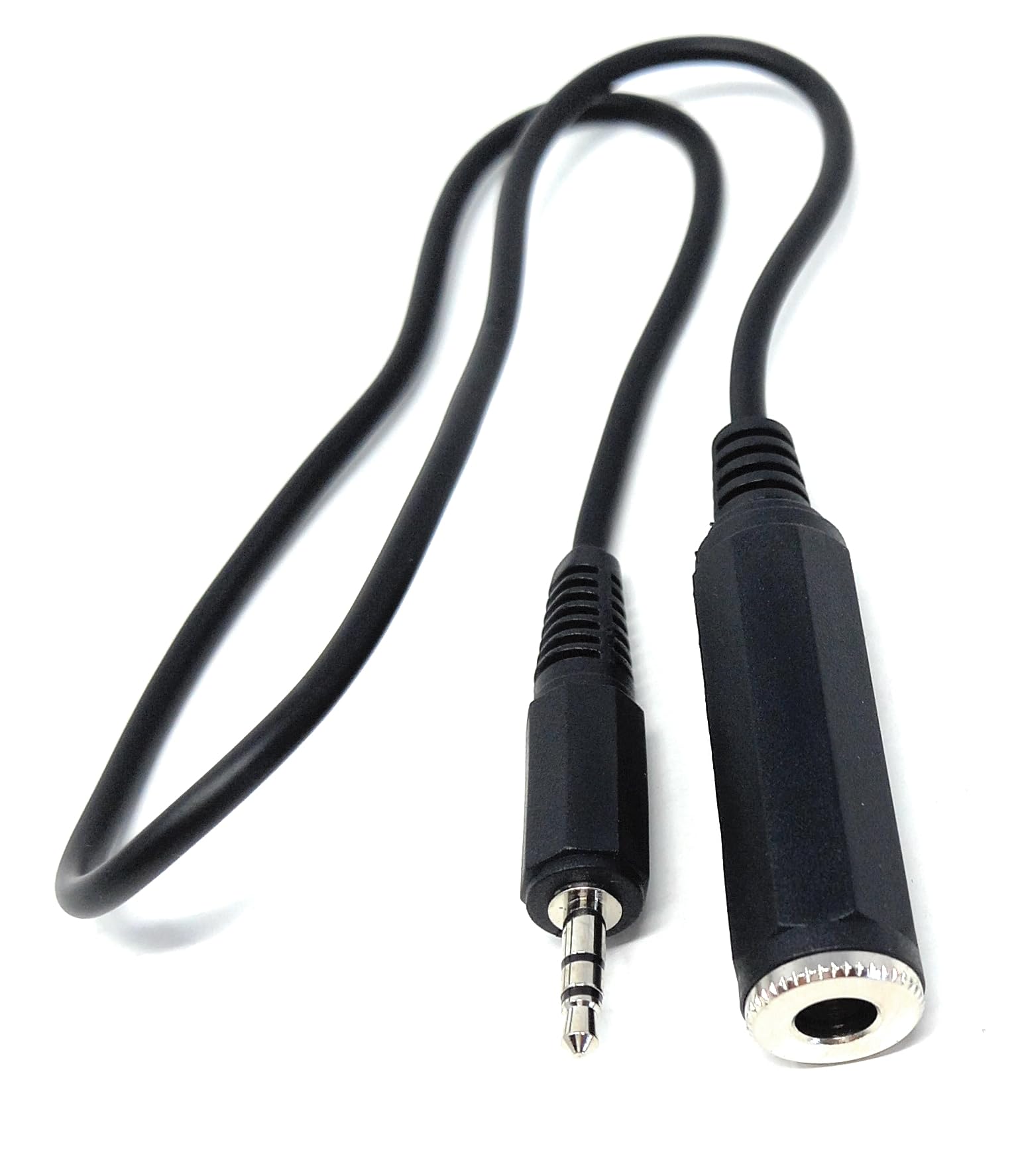 DRUT 3.5mm Stereo Jack to 6.35mm Stereo Socket Extension Lead Cable For Mics and Headphones
