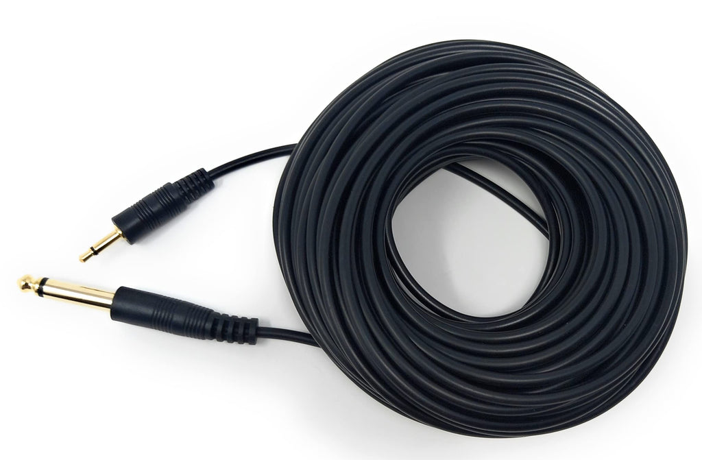 DRUT 3.5mm MONO Jack to 6.35mm MONO Jack Plug Audio TS Coax Cable Lead, Male to Male Gold Flashed Ends