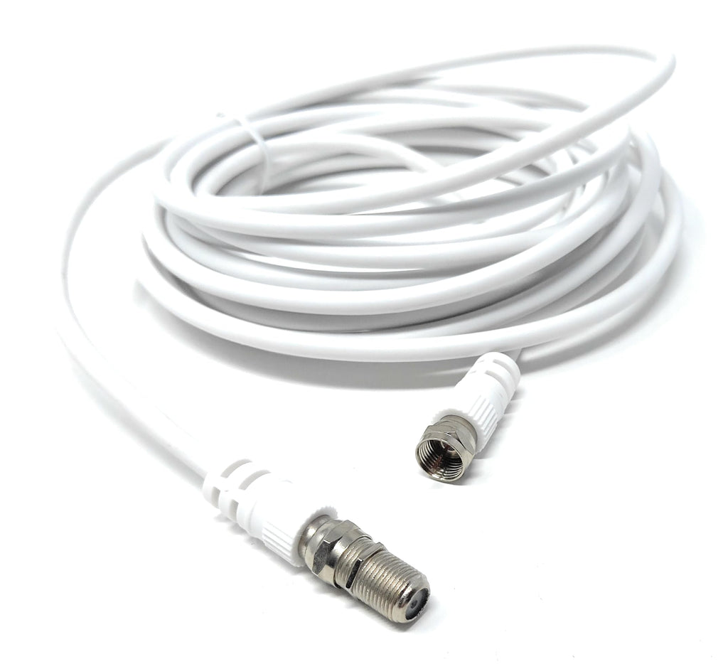 DRUT F-Type Connector TV RG6 Cable With (F-Type Female Coupler) Compatible With STB, Dish TV, Satellite, Antenna Coax Cable Lead