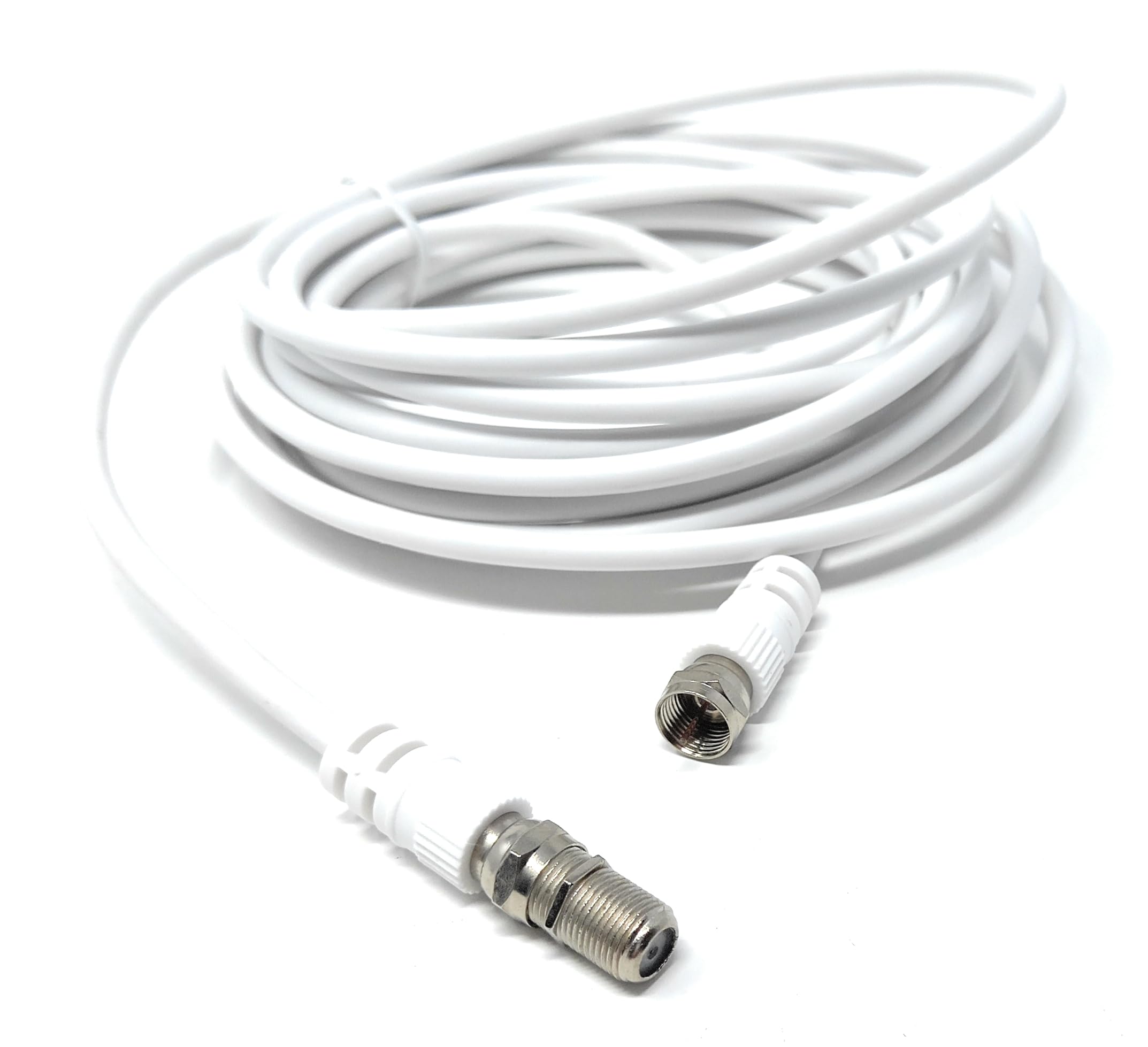 DRUT F-Type Connector TV RG6 Cable With (F-Type Female Coupler) Compatible With STB, Dish TV, Satellite, Antenna Coax Cable Lead