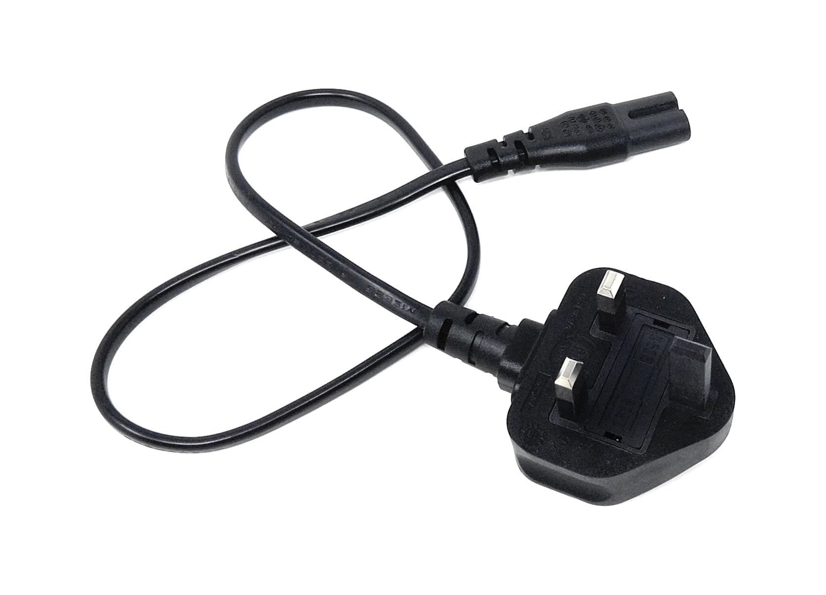 UK Power Cable 3A Fused Plug to C7 Figure-8 Lead – Compatible with PS5, PS4, Xbox, Laptops, Smart TVs, DVD Players, and Chargers