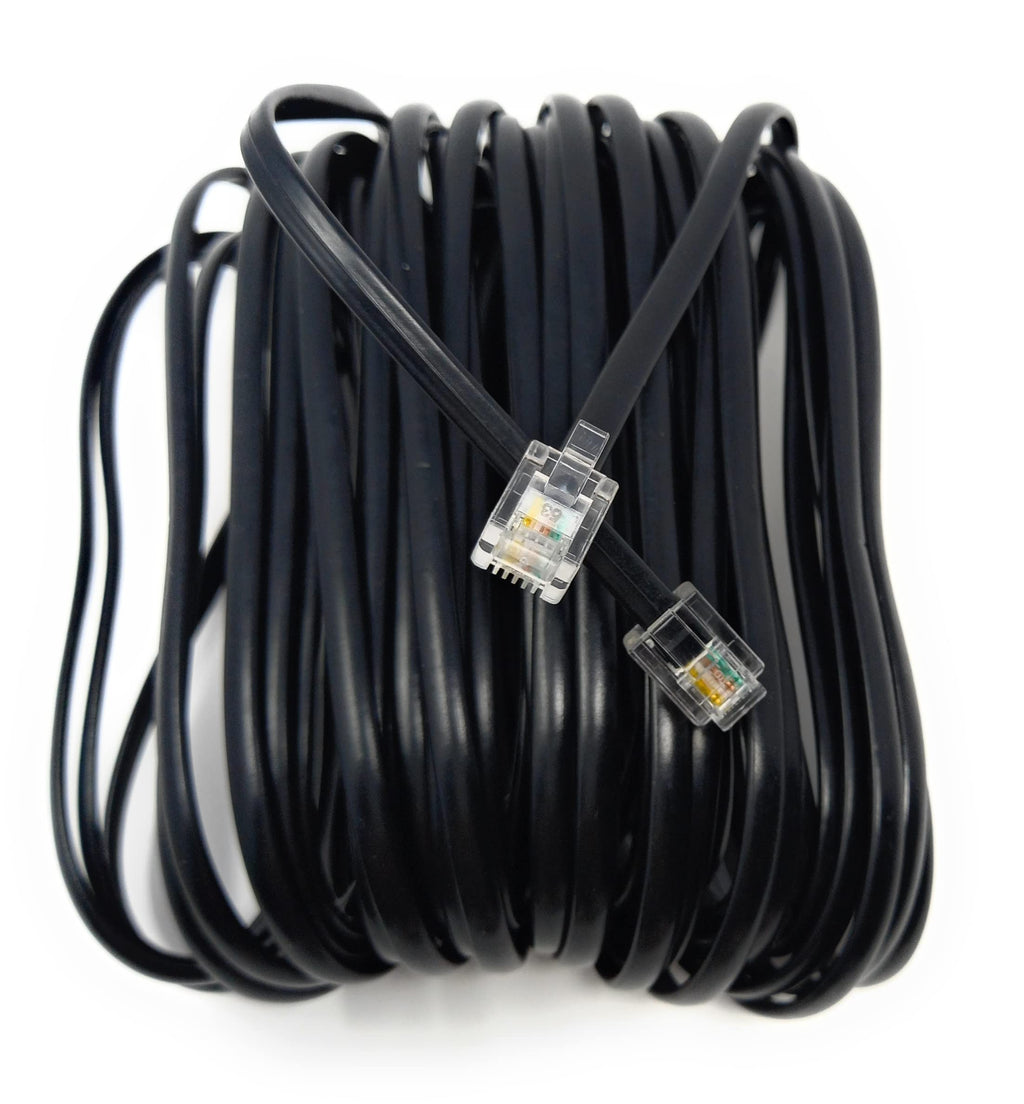DRUT RJ11 to RJ11 Telephone Landline Cable ADSL (6P4C) Flat Lead High Speed BT Internet Broadband Male to Male Router, Modem, Phone Extension Wire