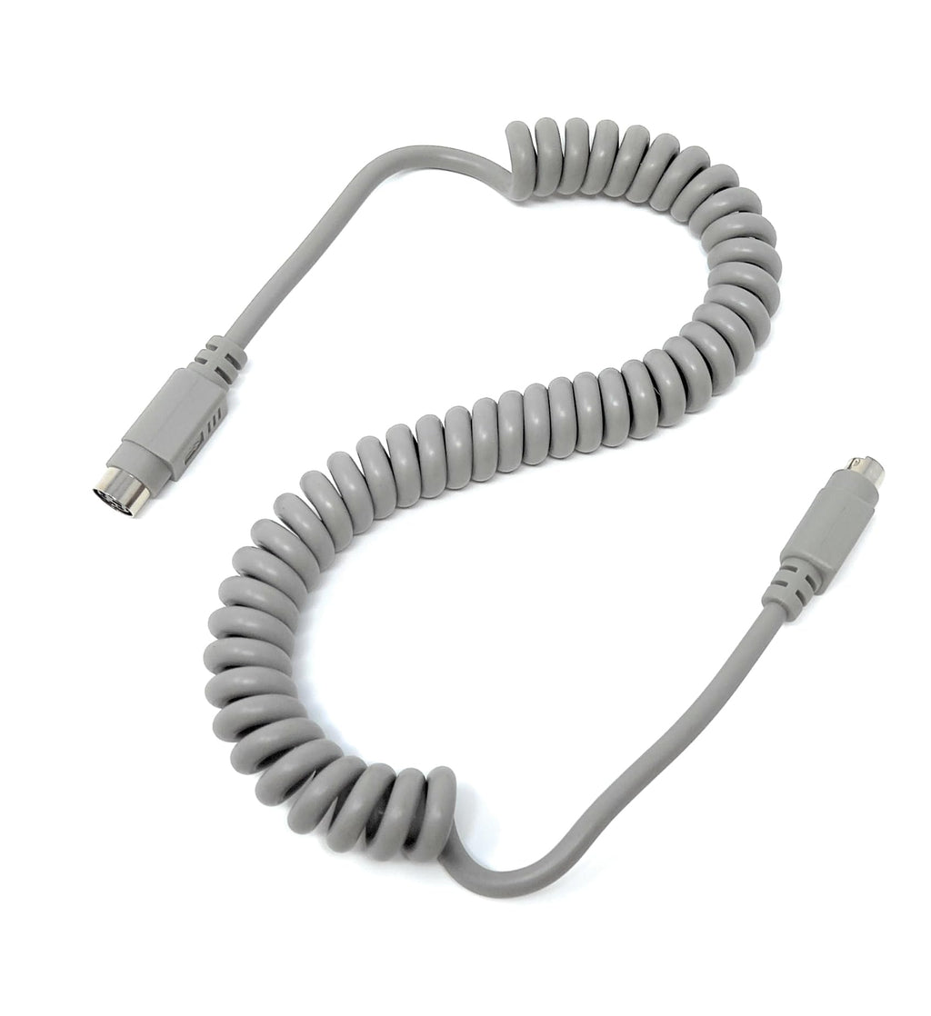 6 Pin Mini-Din Audio, Video, PS/2 Connection Coiled Extension Cable Lead, Male to Female, Compatible with PA Systems, Amp, Music Instruments, Data Communication, Ham Radio, Computer Interfaces, Max2m