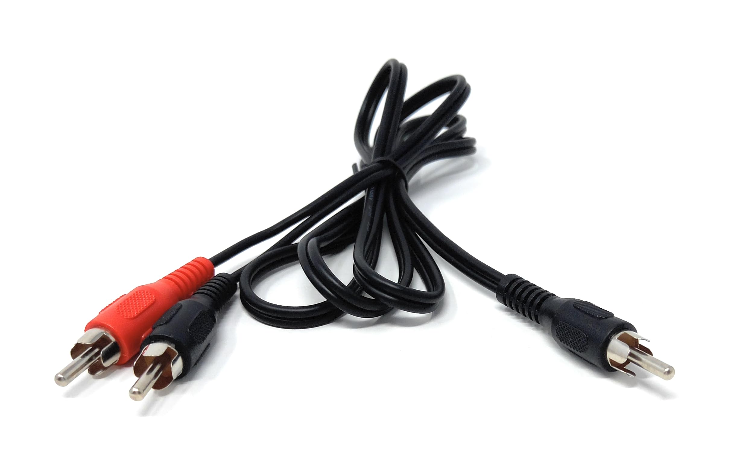 DRUT Single RCA Phono Plug to Twin 2 x RCA Phono Plugs Y Splitter, Combiner Cable