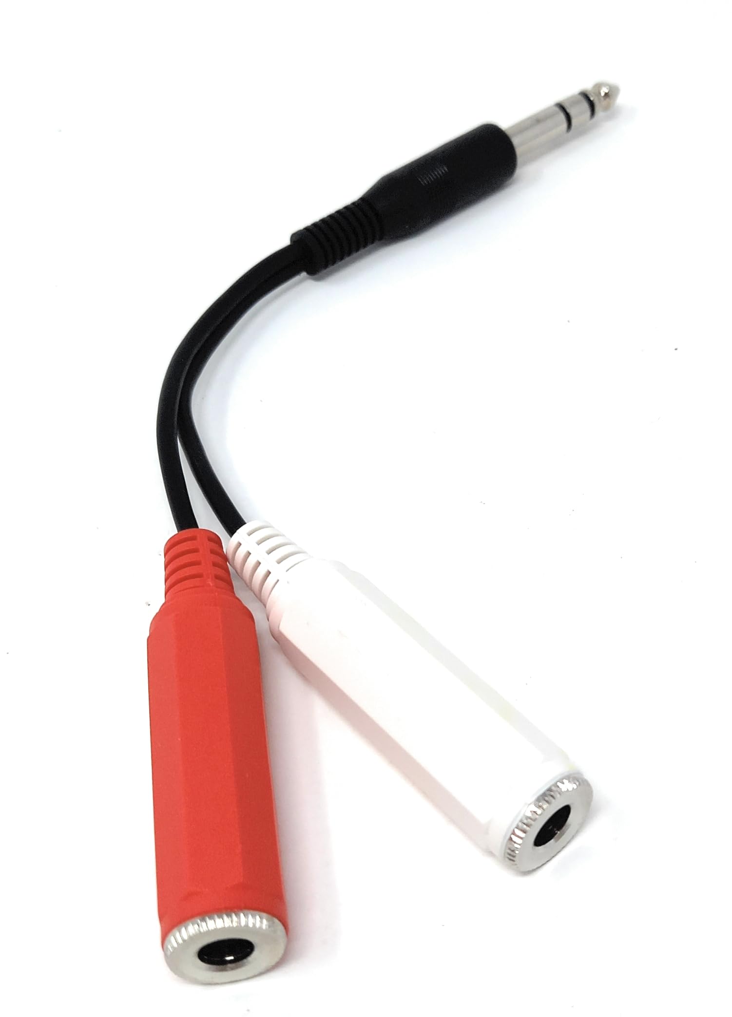 DRUT 6.35mm Stereo Y Splitter Cable, 10cm TRS Male to Dual Female Adapter, 1/4 Inch Audio Splitter for Amps, Mixers