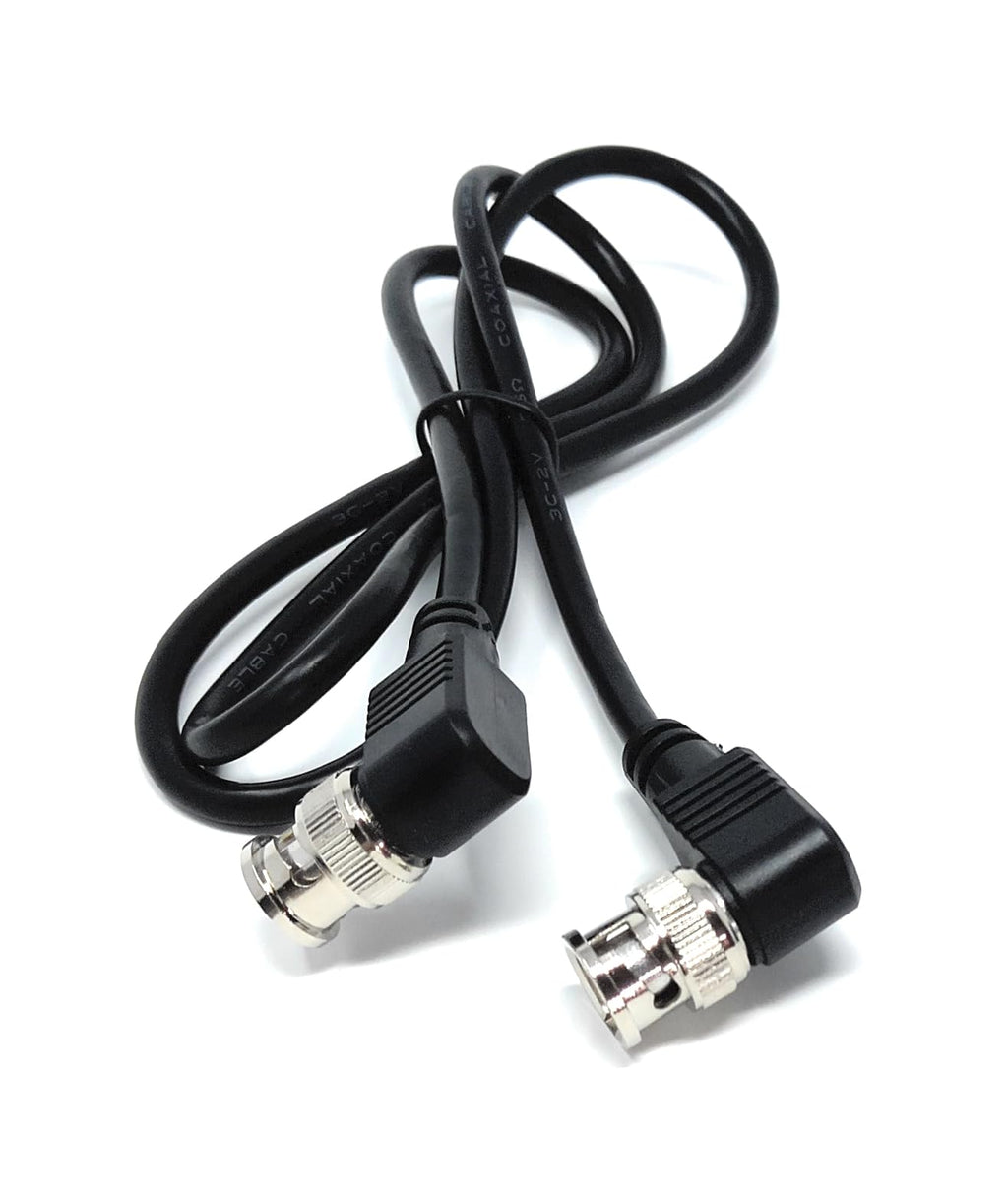 DRUT BNC Male to Male Right Angle Coaxial HD Video Audio Cable RG59 75ohm for CCTV, Camera Monitor, Radio Antenna Lead