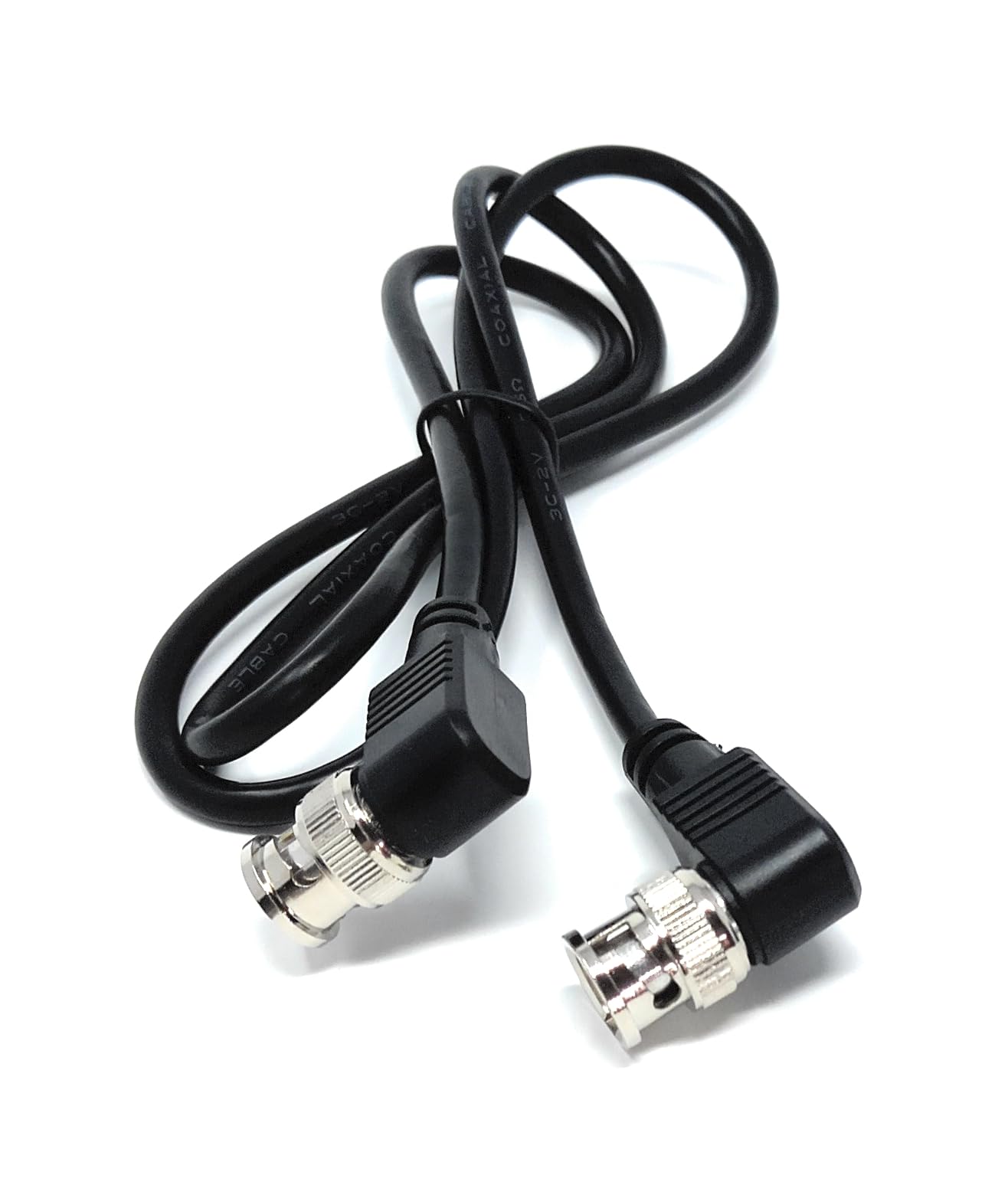 DRUT BNC Male to Male Right Angle Coaxial HD Video Audio Cable RG59 75ohm for CCTV, Camera Monitor, Radio Antenna Lead