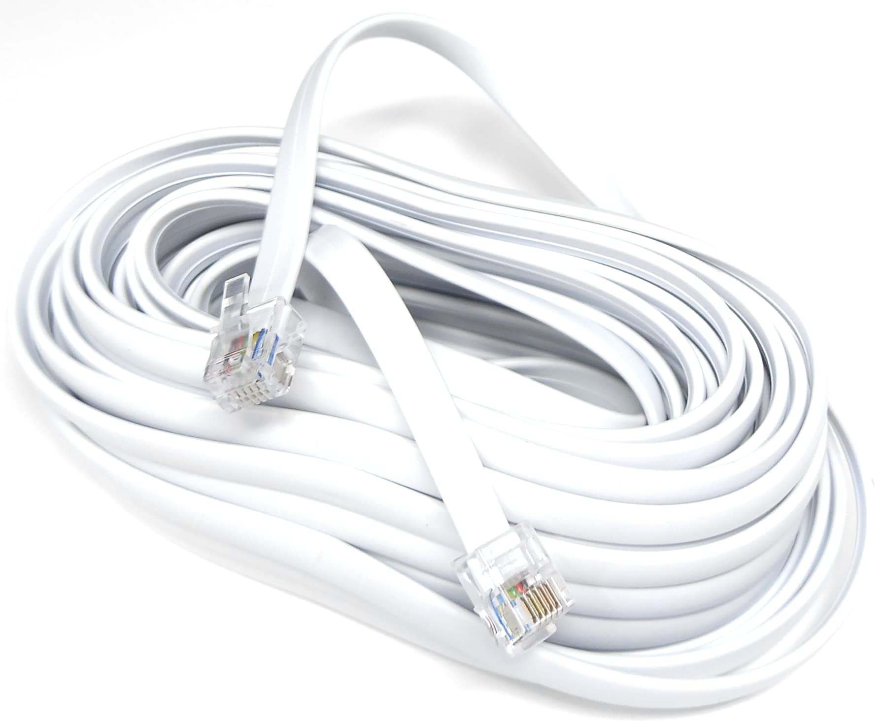 DRUT FLAT RJ12 to RJ12 6P6C Cable Lead Plug to Plug (RJ11 with 6 pin Wire)