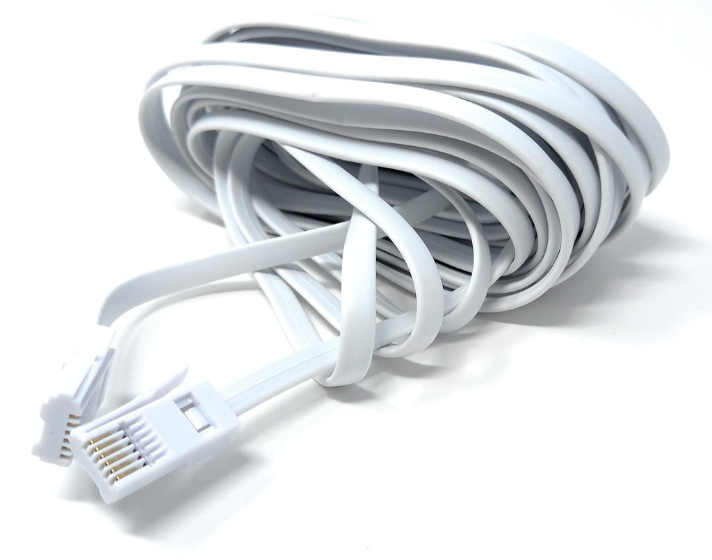 DRUT BT to BT 6 Wire (631A) Male to Male Plug Telephone Flat Cable Lead