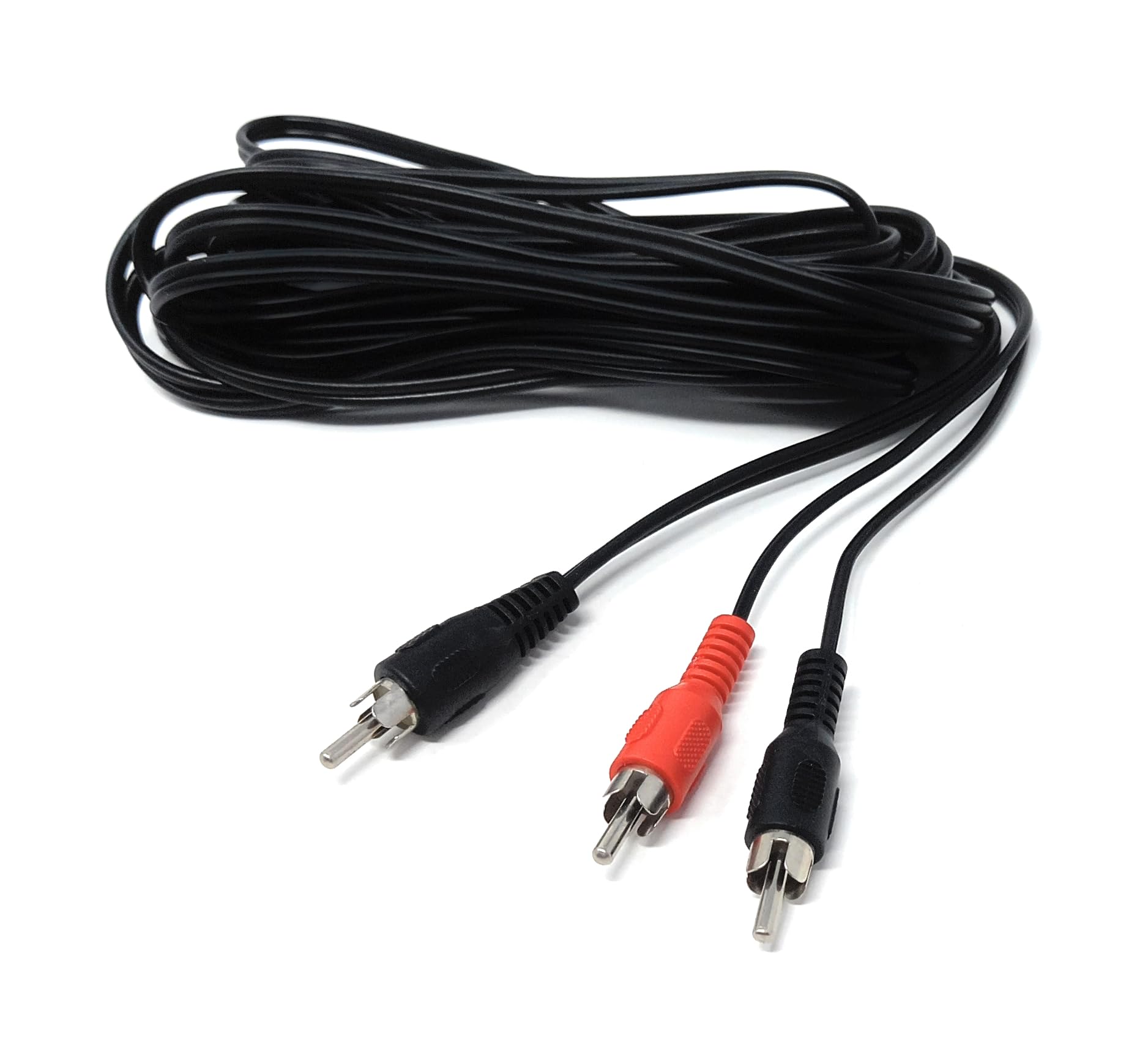 DRUT Single RCA Phono Plug to Twin 2 x RCA Phono Plugs Y Splitter, Combiner Cable