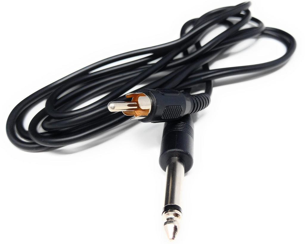 DRUT 6.35mm (1/4") Mono Jack Plug to RCA Phono Plug Audio Male to Male Lead Cable