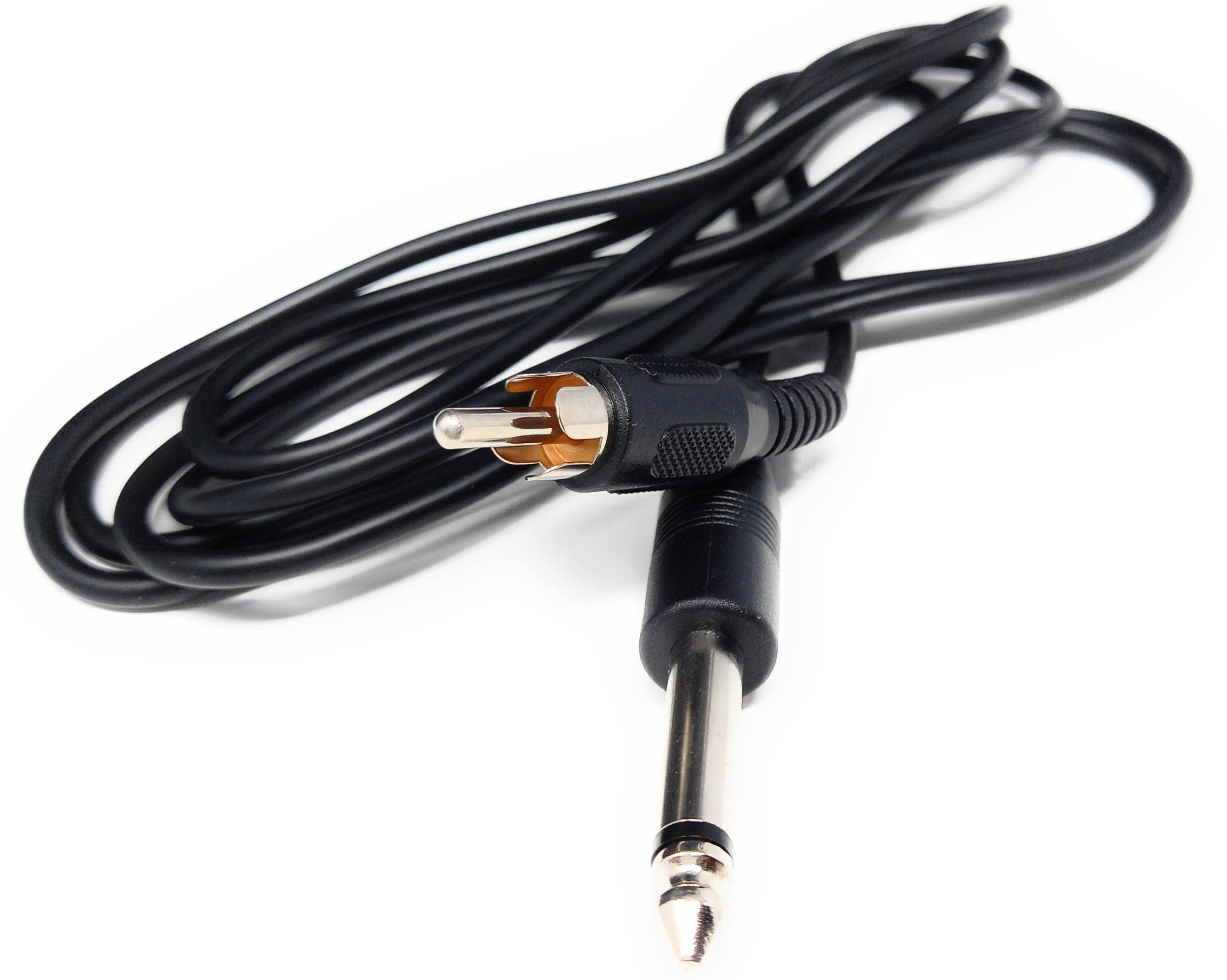 DRUT 6.35mm (1/4") Mono Jack Plug to RCA Phono Plug Audio Male to Male Lead Cable