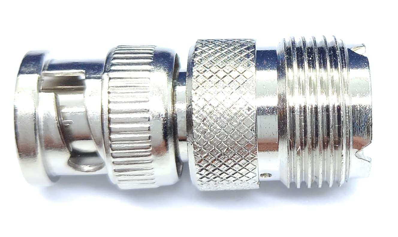 DRUT BNC Male Plug to PL259 UHF Female Socket RF Adaptor RF Coaxial Connector Adapter for Ham Radio, CB Radio, and Other RF Applications