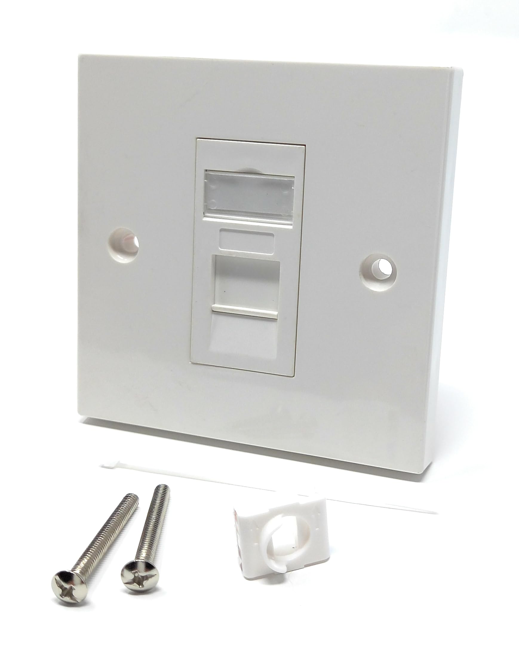 DRUT Cat6a Shielded Loaded Faceplate Tool-less for RJ45 Ethernet Cable