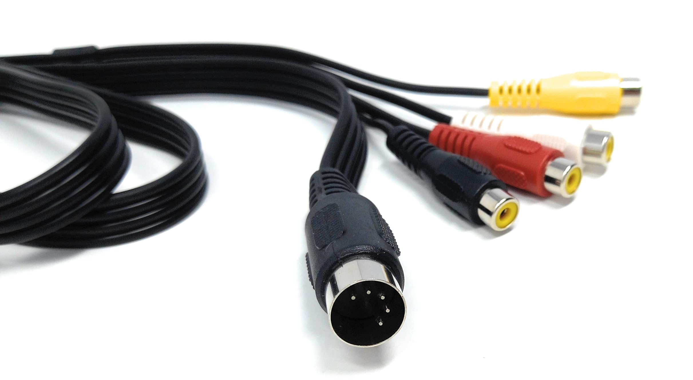 5 Pin Din to 4 x RCA Phono Female Sockets Audio Video Lead Cable