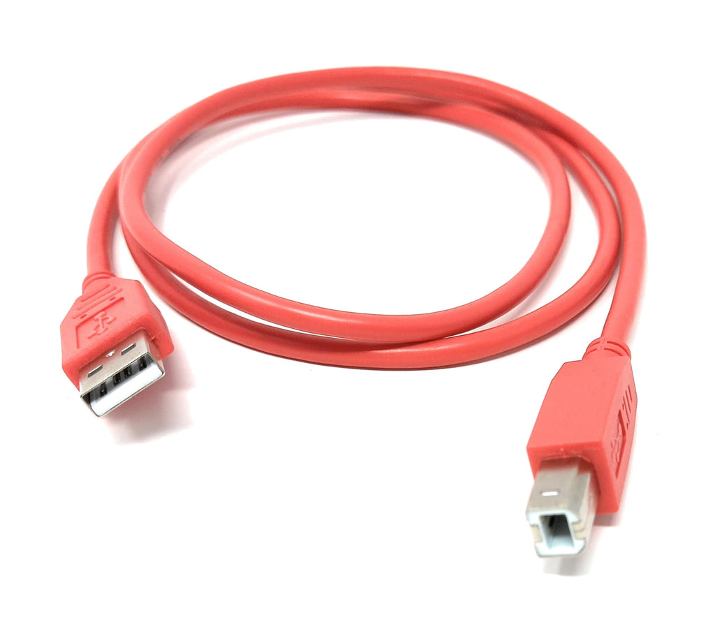 DRUT USB B Cable for DJ Controllers & MIDI Devices, Printer Style Lead for Mixers, Turntables, Keyboards, Samplers, Synthesizers, Compatible with Numark, Pioneer, Traktor, Denon, Akai, Serato
