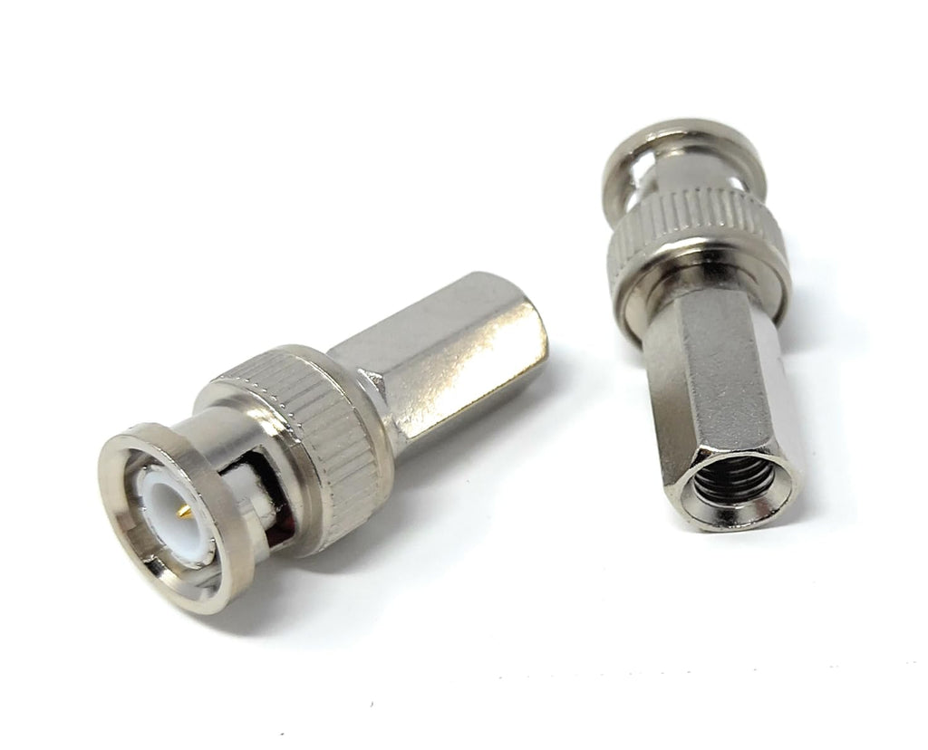 DRUT BNC Twist On Male Plug End RG59/RG6 Coaxial Install SDI Adapter for CCTV Surveillance Security Camera DVI Radio Antenna Coaxial Connector Socket