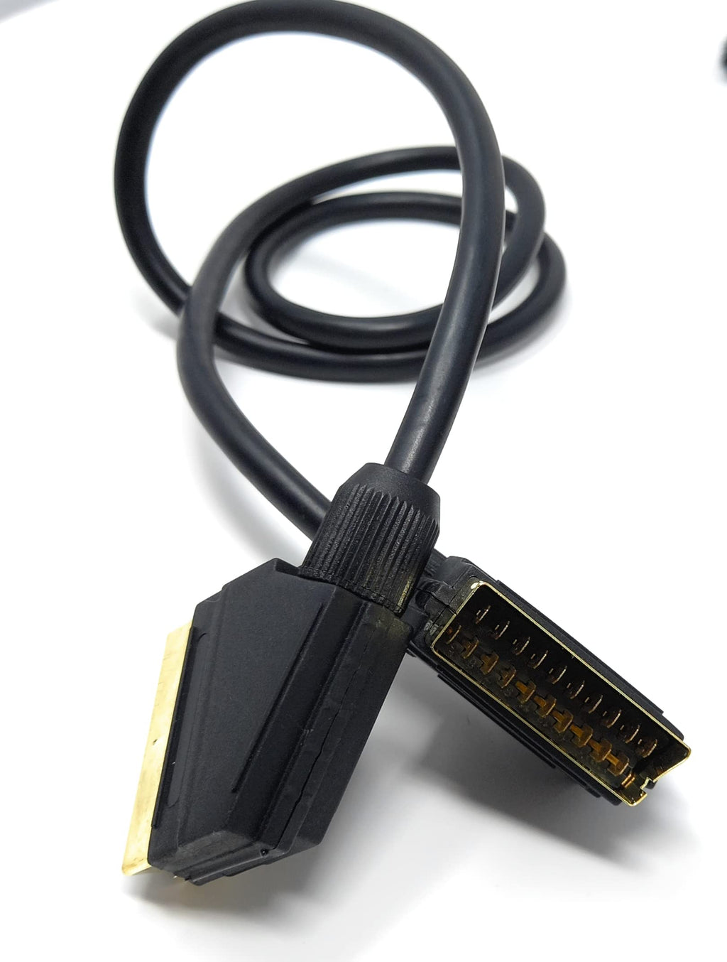DRUT Scart to Scart Cable Lead, 21 Pin Male to Male (Plug to Plug) RGB Cord for TV, VCR, DVD Player Gold Plated