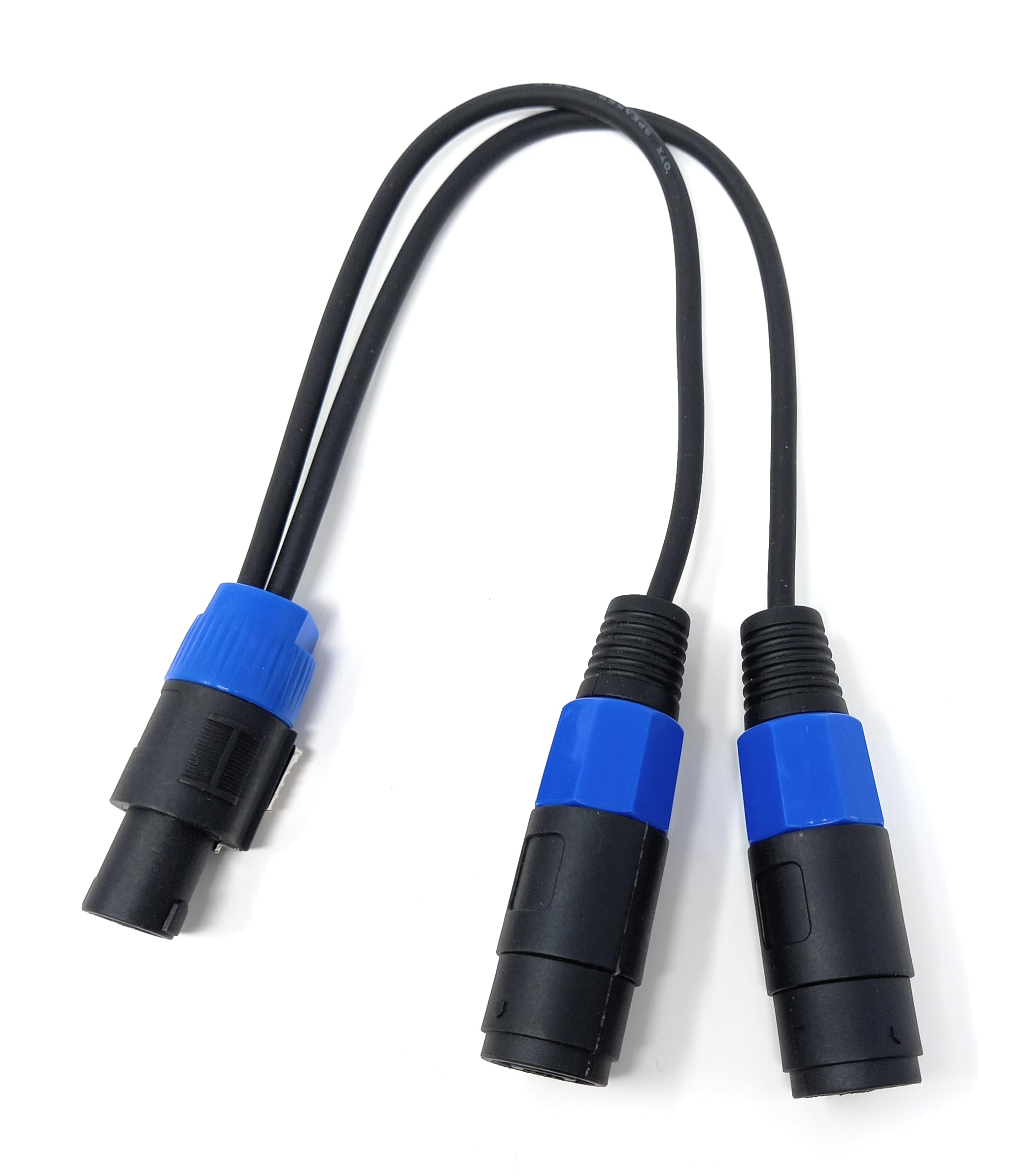DRUT 30cm 1 x Speakon Male Plug to 2 x Female Speakon Speaker Connections PA Splitter Adapter Lead Cable 1ft