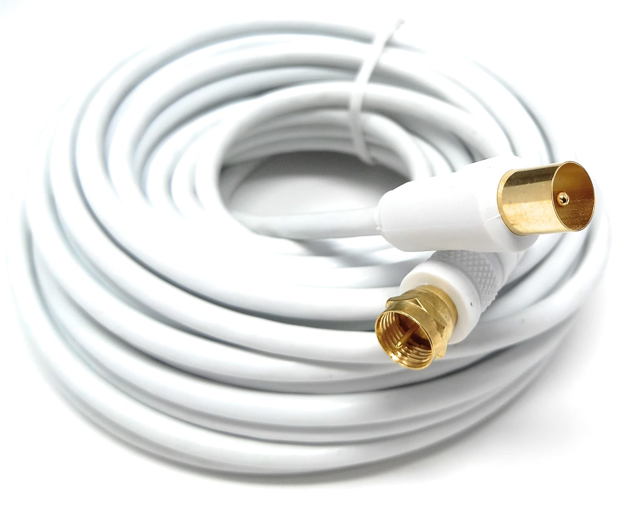DRUT RF TV Aerial Male to F Type Connector Male Plug Coaxial Coax Cable, Lead, 75 Ohm, 3C-2V