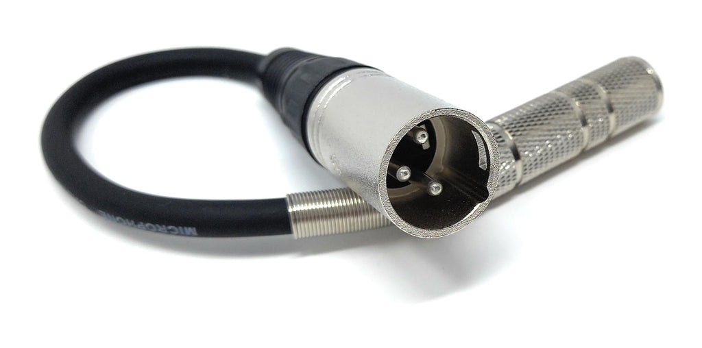 DRUT XLR 3 pin Male Plug to 6.35mm Stereo Socket Female Adapter Audio Cable Lead