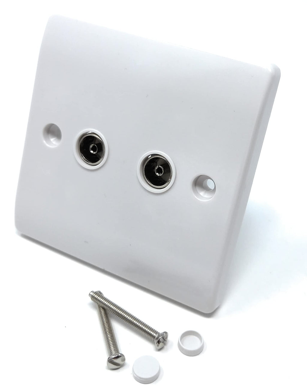 TV Aerial Socket Coaxial Coax Wall Face Plate White TV Point TV/FM