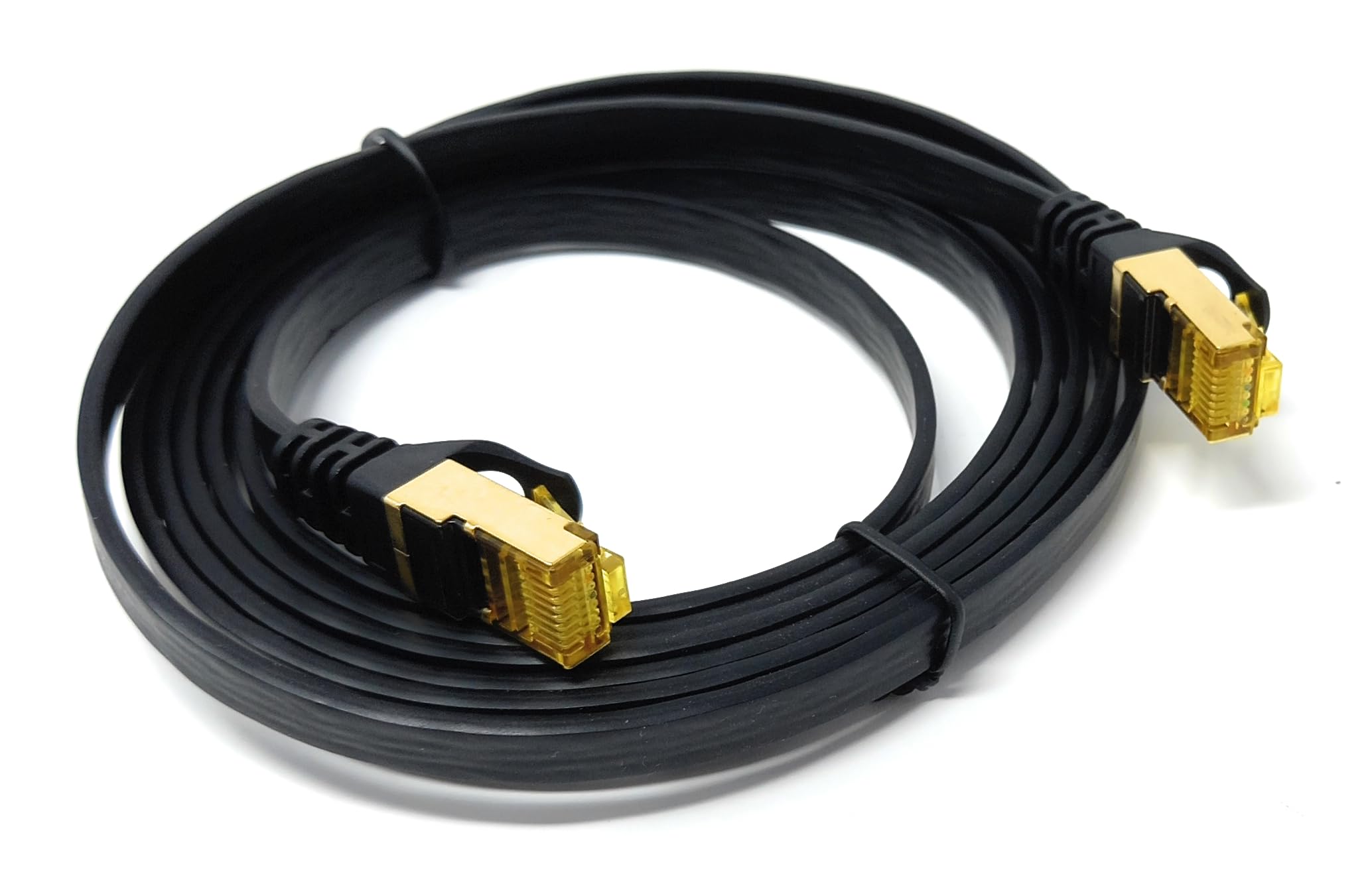 DRUT CAT7 Flat FTP Shielded 600MHz 10Gbps Ethernet LAN RJ45 Cable Gold Plated Switch Router Modem Access Point Lead