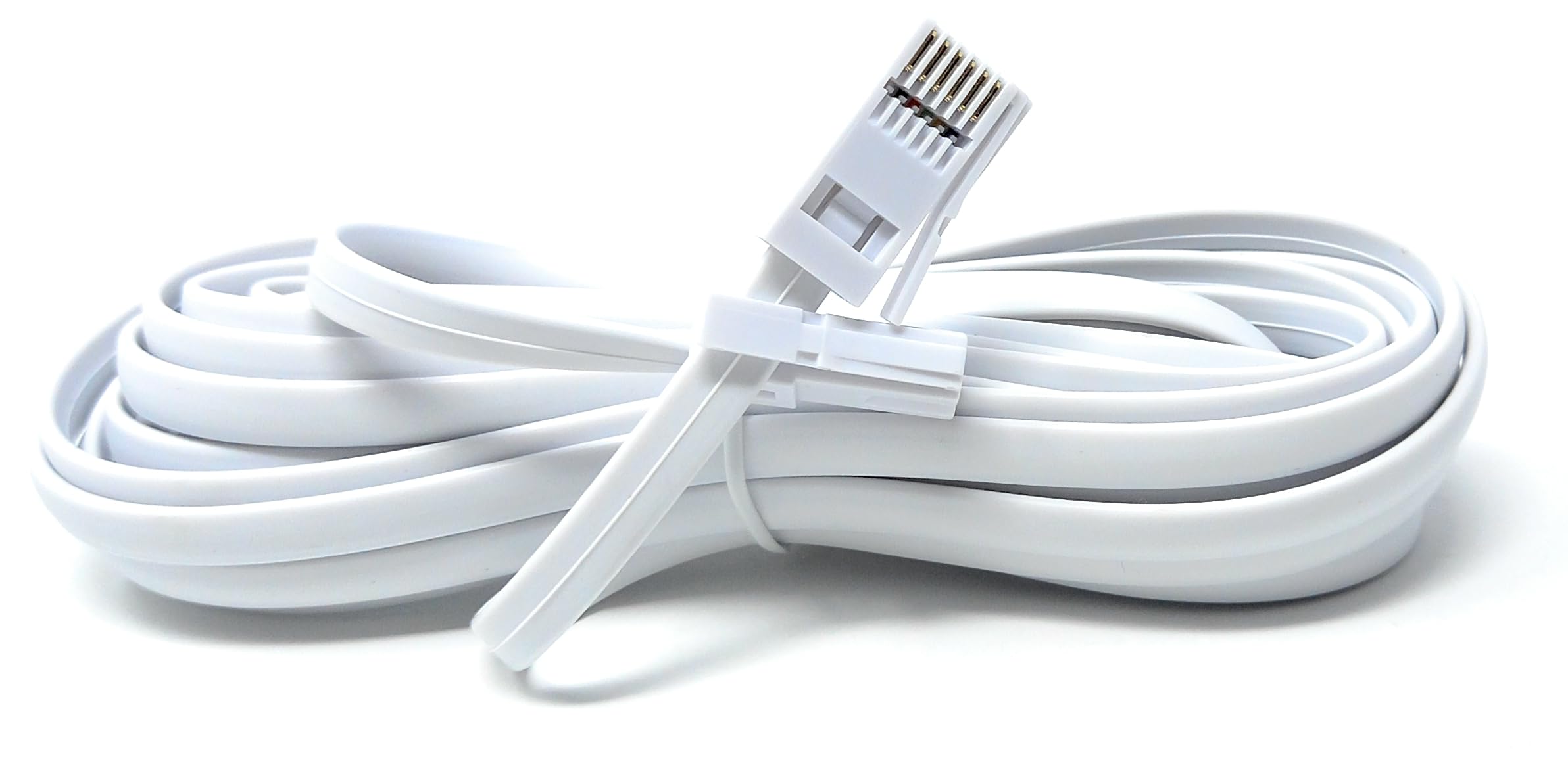 DRUT BT to BT 6 Wire (631A) Male to Male Plug Telephone Flat Cable Lead