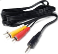 DRUT 2.5m 3.5mm 4 Pole Jack Plug to 3 x RCA Phono Composite Audio Video AV AUX Lead Cable 8ft