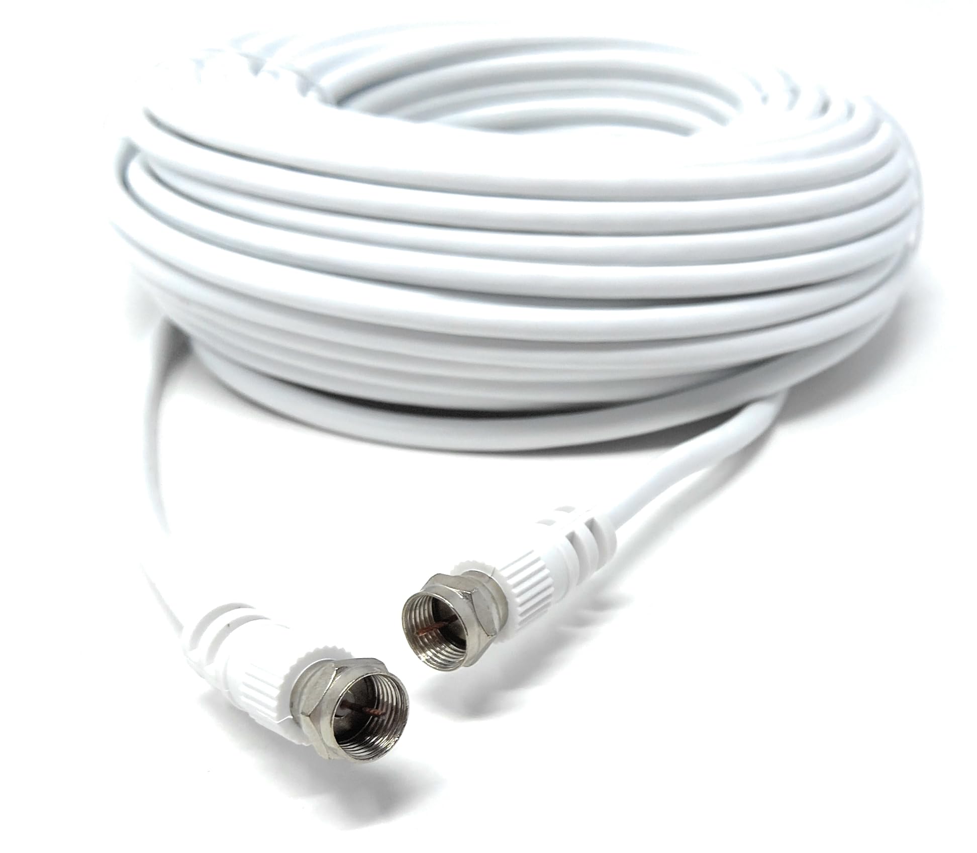 DRUT F-Type Male to Male Coax Coaxial Cable, Extension 75ohm Cord Wire Compatible with Satellite Dish, TV Antenna, Freeview TV, DVD, VCR, SKY HD, Virgin, BT