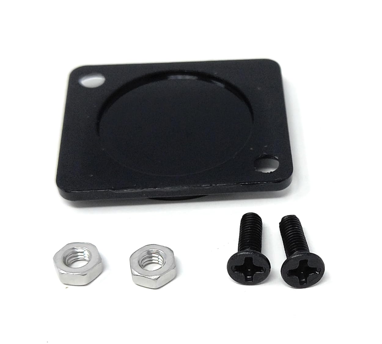 Brushed Aluminium Black Blank Spacer Wall Faceplate – D-Series Chassis Mount Insert with Screws