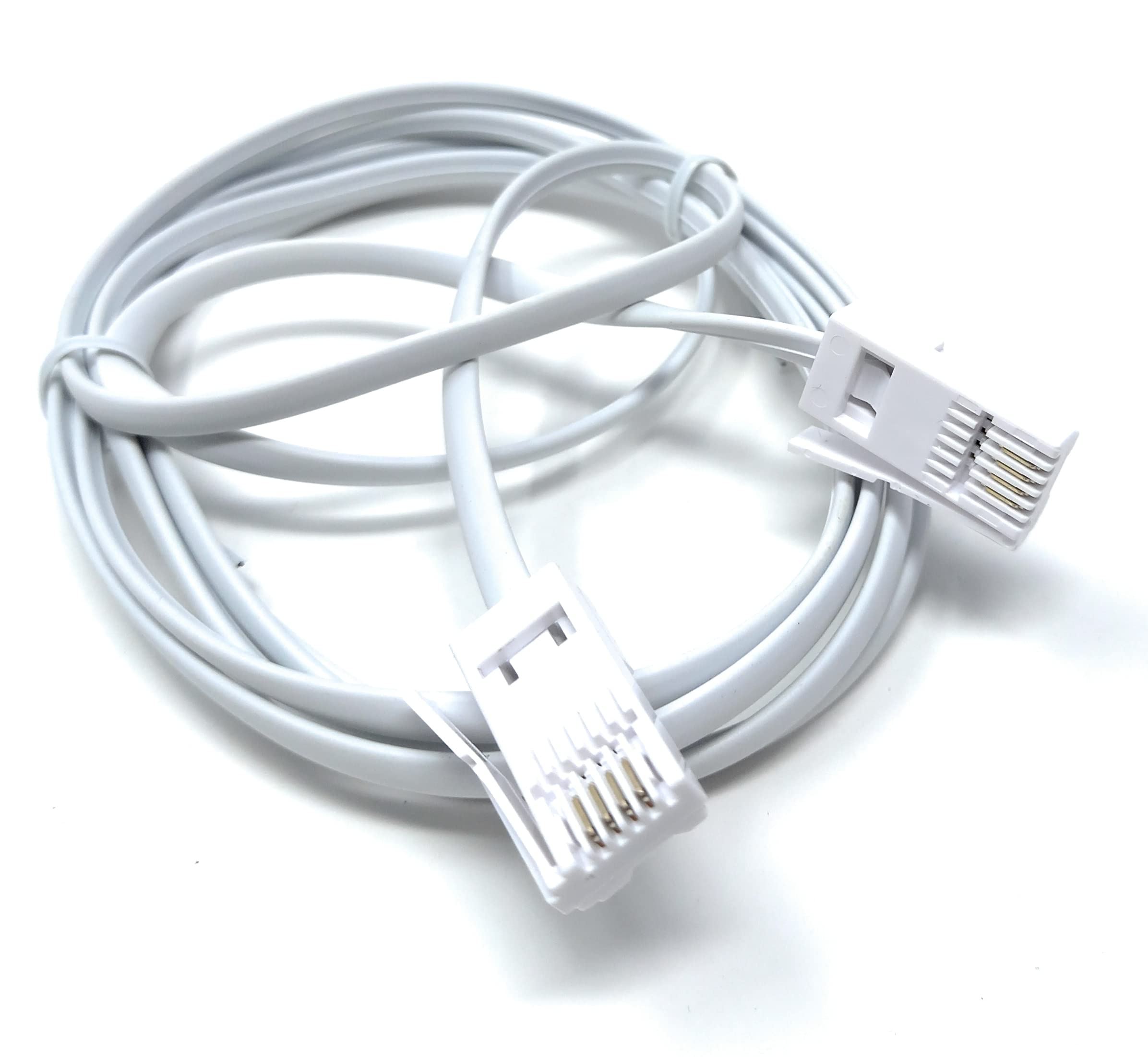 DRUT BT to BT 4 Wire 431A Male to Male Plug Telephone Flat Cable Lead
