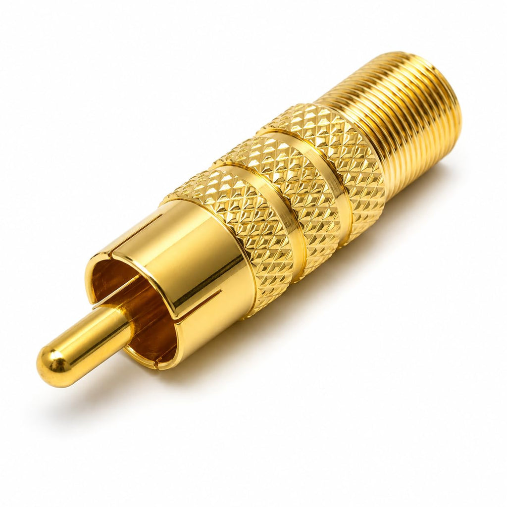 DRUT F Type Socket Screw to RCA Phono Male Plug TV Satellite Cable Adapter