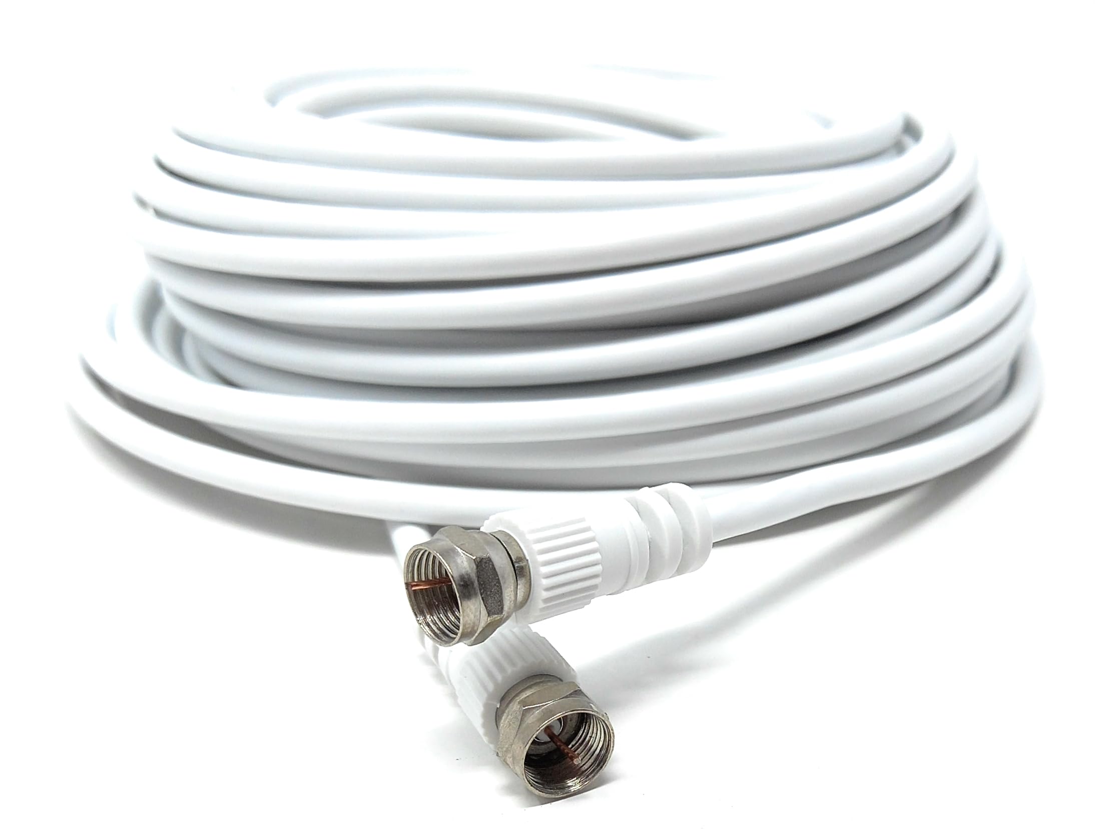 DRUT F-Type Connector TV RG6 Cable With (F-Type Female Coupler) Compatible With STB, Dish TV, Satellite, Antenna Coax Cable Lead
