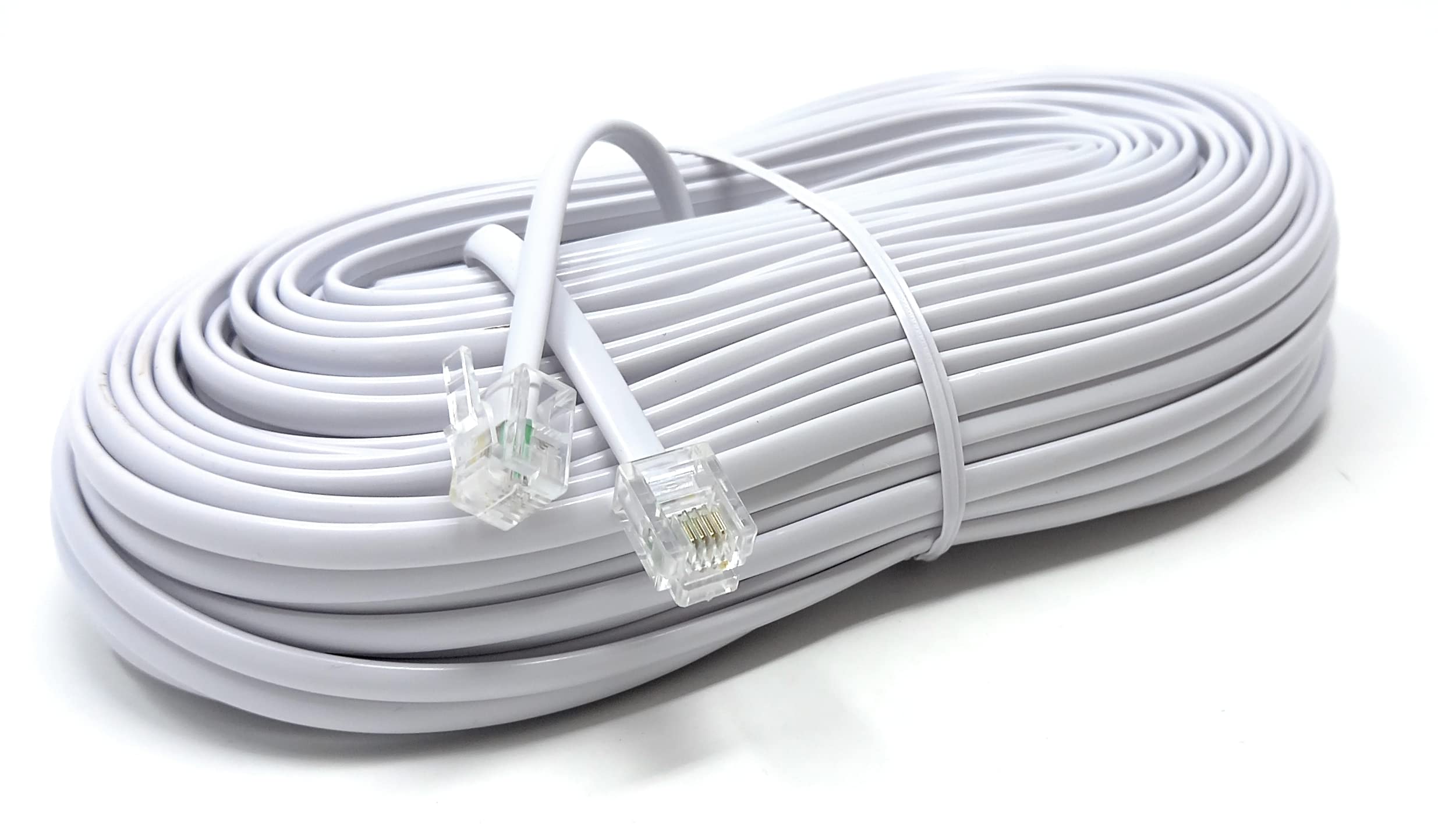 DRUT RJ11 to RJ11 Telephone Landline Cable ADSL (6P4C) Flat Lead High Speed BT Internet Broadband Male to Male Router, Modem, Phone Extension Wire