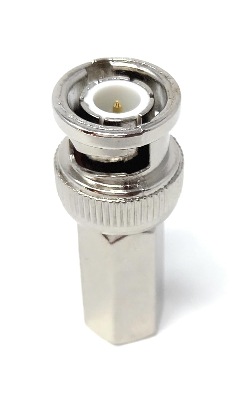 DRUT BNC Twist On Male Plug End RG59/RG6 Coaxial Install SDI Adapter for CCTV Surveillance Security Camera DVI Radio Antenna Coaxial Connector Socket