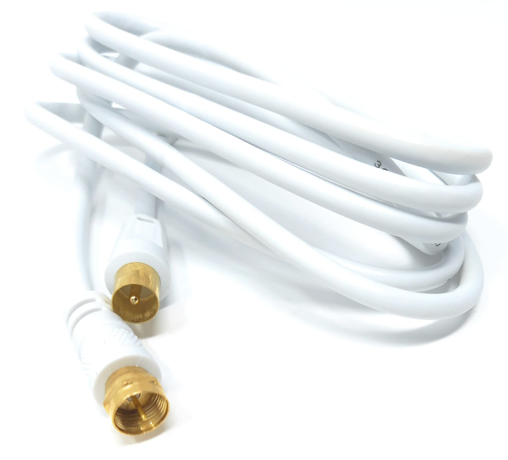 DRUT RF TV Aerial Male to F Type Connector Male Plug Coaxial Coax Cable, Lead, 75 Ohm, 3C-2V