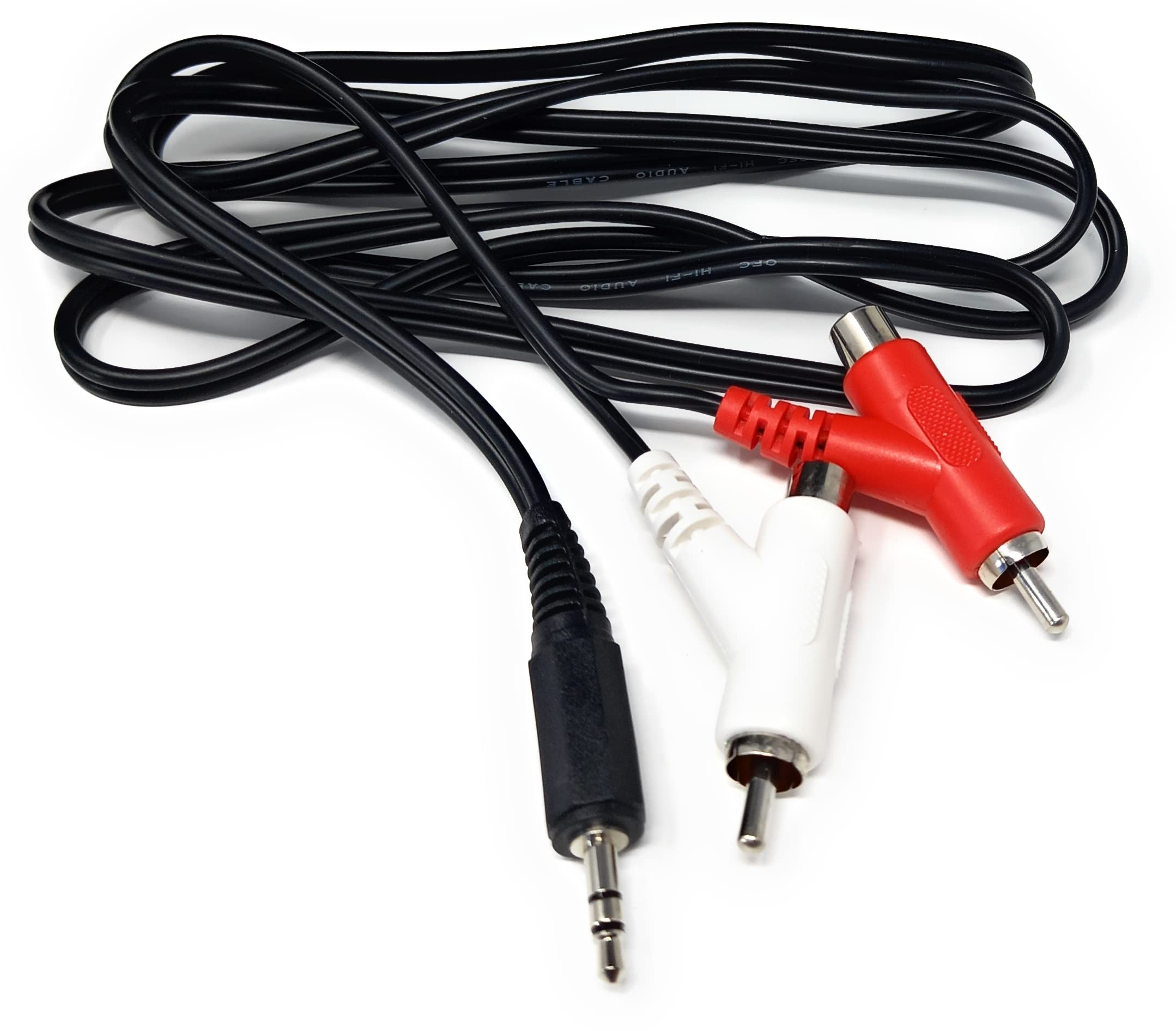 DRUT 3.5mm mini Stereo Jack Plug to 2x Stackable Male & Female RCA Phono Plugs Audio Lead Cable