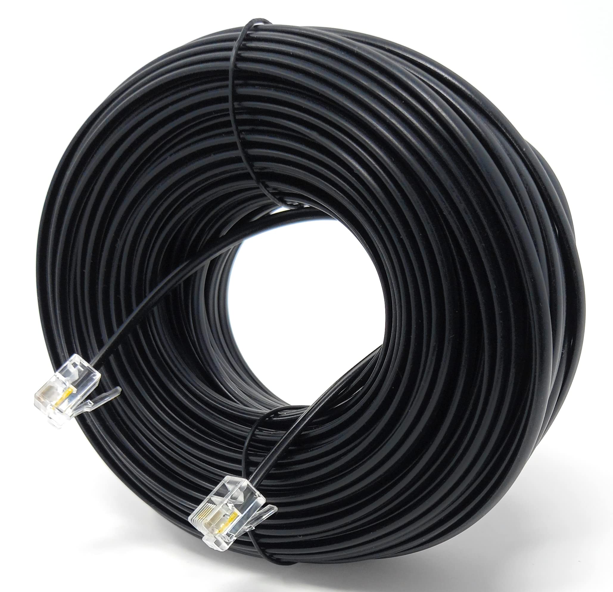 DRUT RJ11 to RJ11 Telephone Landline Cable ADSL (6P4C) Flat Lead High Speed BT Internet Broadband Male to Male Router, Modem, Phone Extension Wire