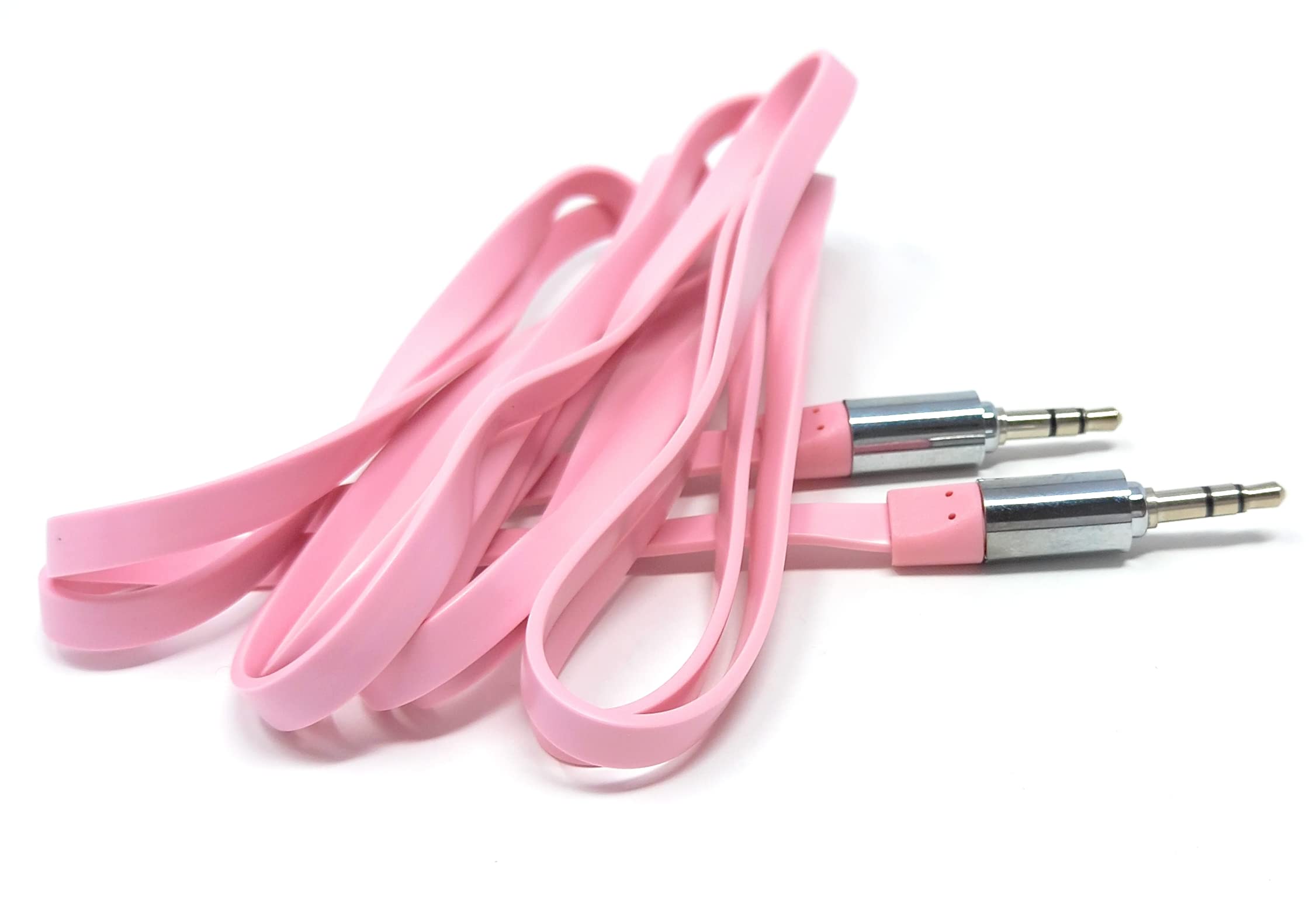 DRUT 3.5mm Jack to Jack with Metal Plug AUX Stereo Audio Flat Cable Male to Male Tangle-Free Lead