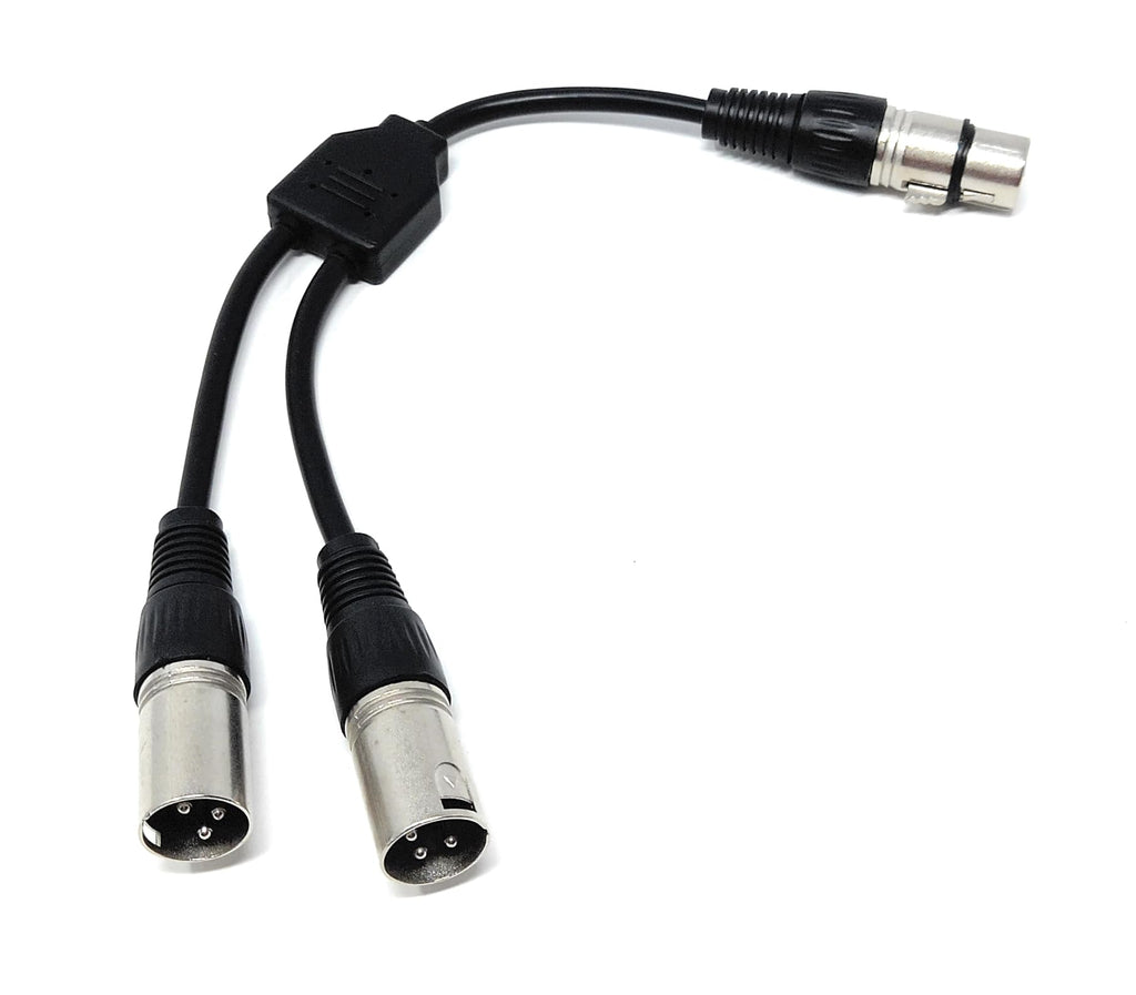 DRUT 25cm 1 x XLR Socket to 2 x XLR Plug XLR Splitter, 1 x Male to 2 x Female Adapter Cable Lead