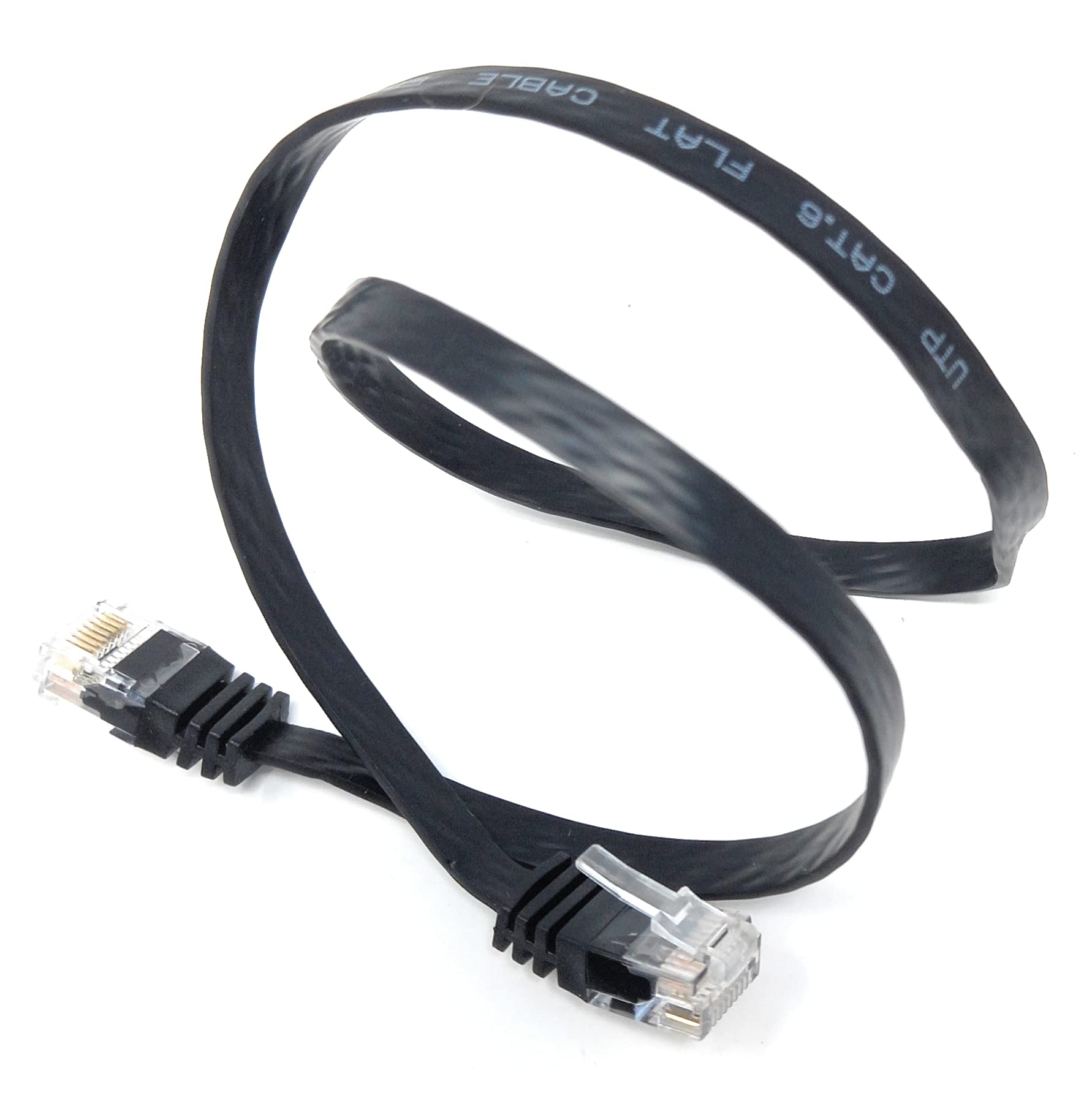 DRUT FLAT CAT6 RJ45 Ethernet LAN Patch Cable, Low Profile GIGABIT Full Copper 32AWG, Lead Allows Up to 1000Mbps Speed