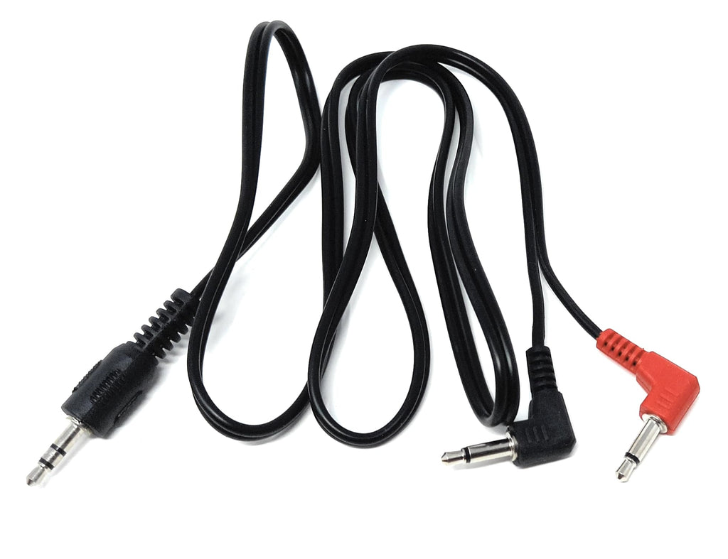 DRUT 1m 3.5mm Stereo Jack To 2 x 3.5mm Right Angled Mono Male Jack Plugs Audio Cable Lead