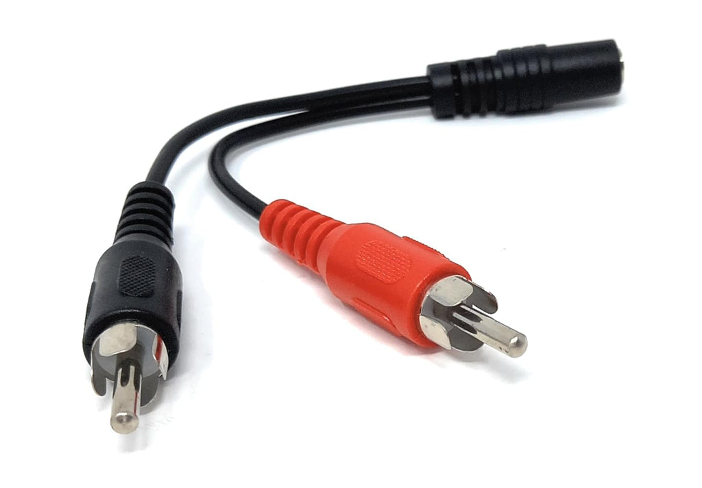 DRUT 3.5mm Stereo Jack Socket to Twin Phono RCA Phono Male Plug, Audio Adapter Extension Cable Lead
