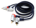 DRUT 1.5m Twin 2 x RCA to RCA Right Angle Audio Cable for Turntable, Mixer, Amplifier, Speakers, Subwoofer with Gold Plated Plugs 5ft