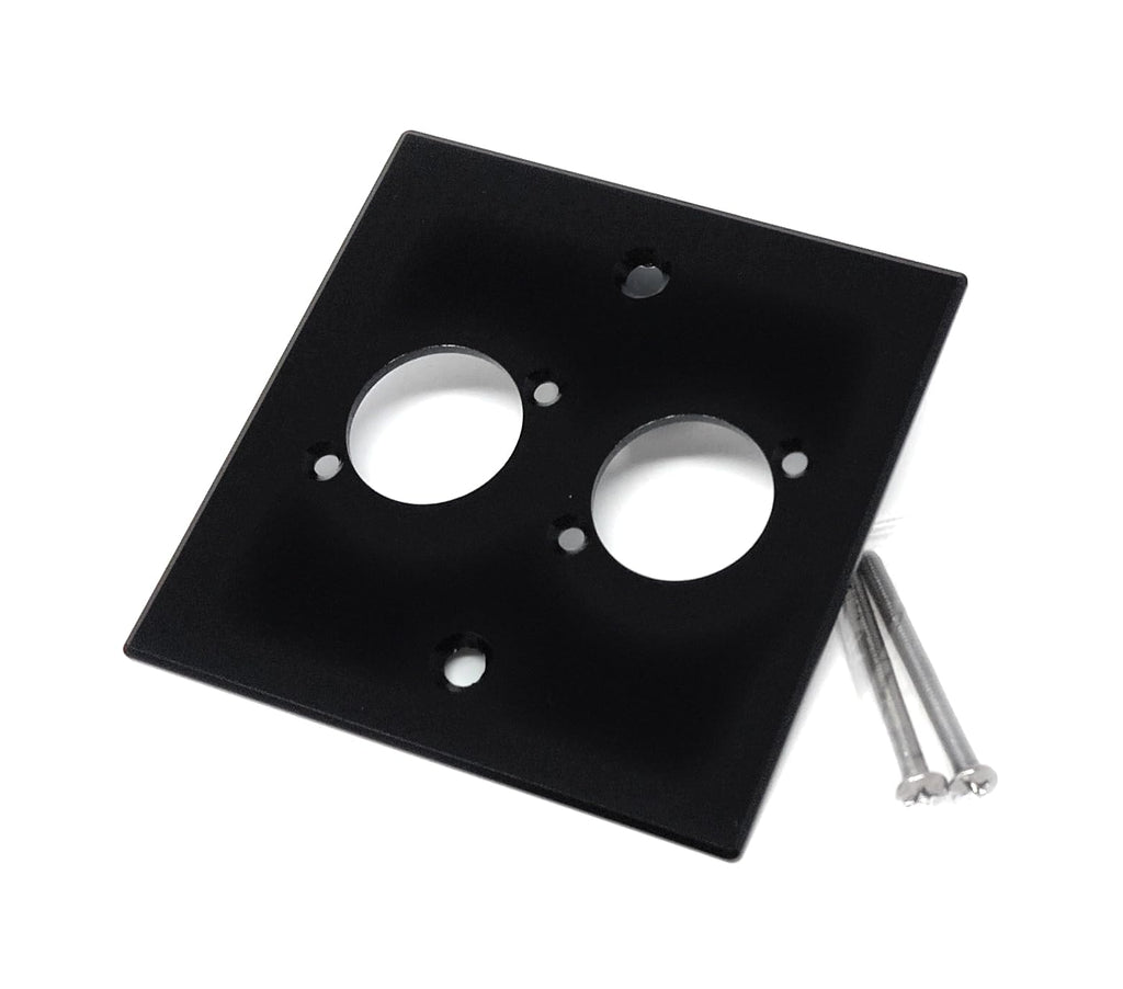 Brushed Aluminium Wall Plate, 86x86mm, D-Series Hole, Compatible with Neutrik, HDMI, USB, RJ45, BNC, RCA, XLR Wall Faceplates